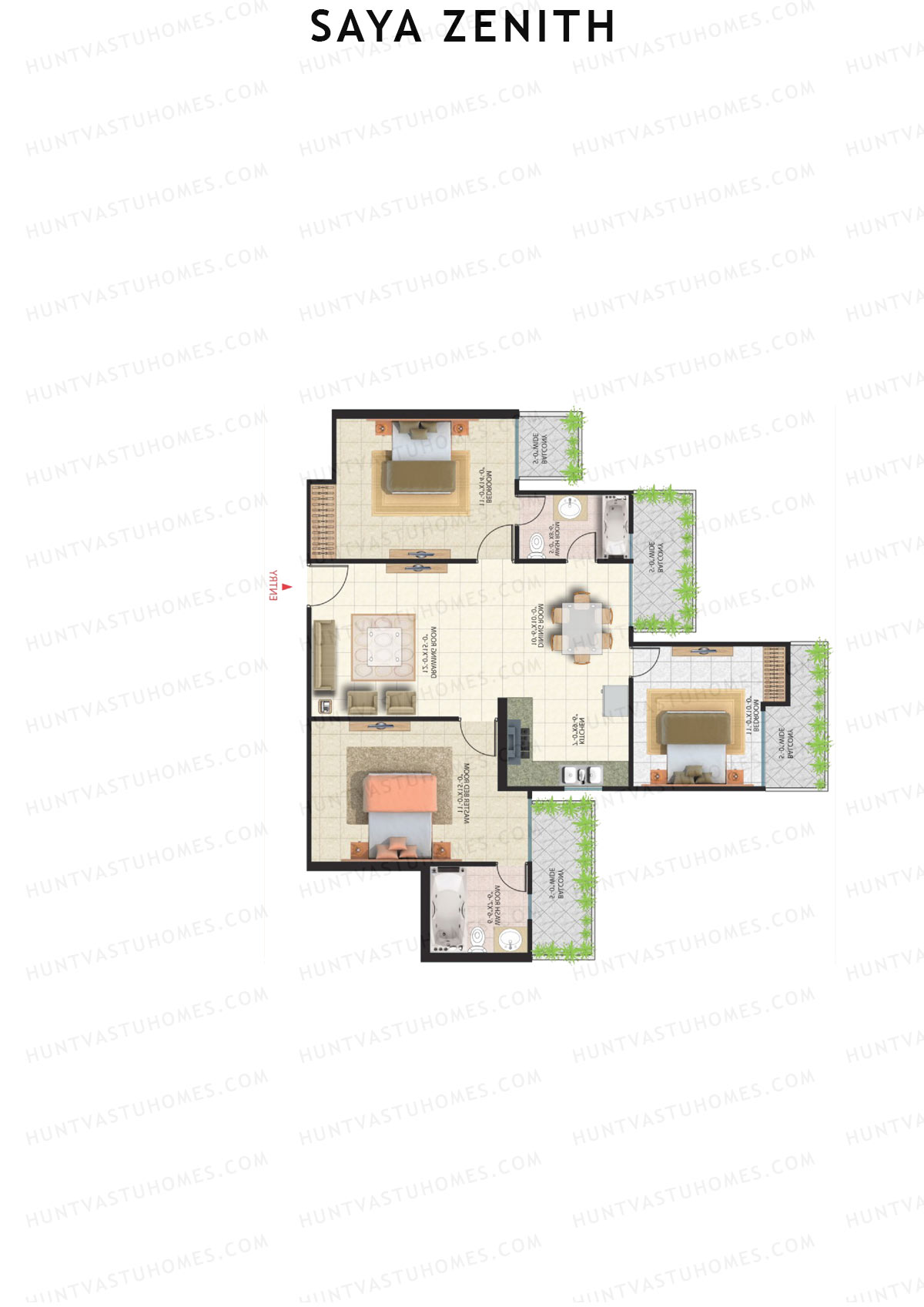 Saya Zenith Tower A1 Unit 2 (Type Z3) Floor Plan