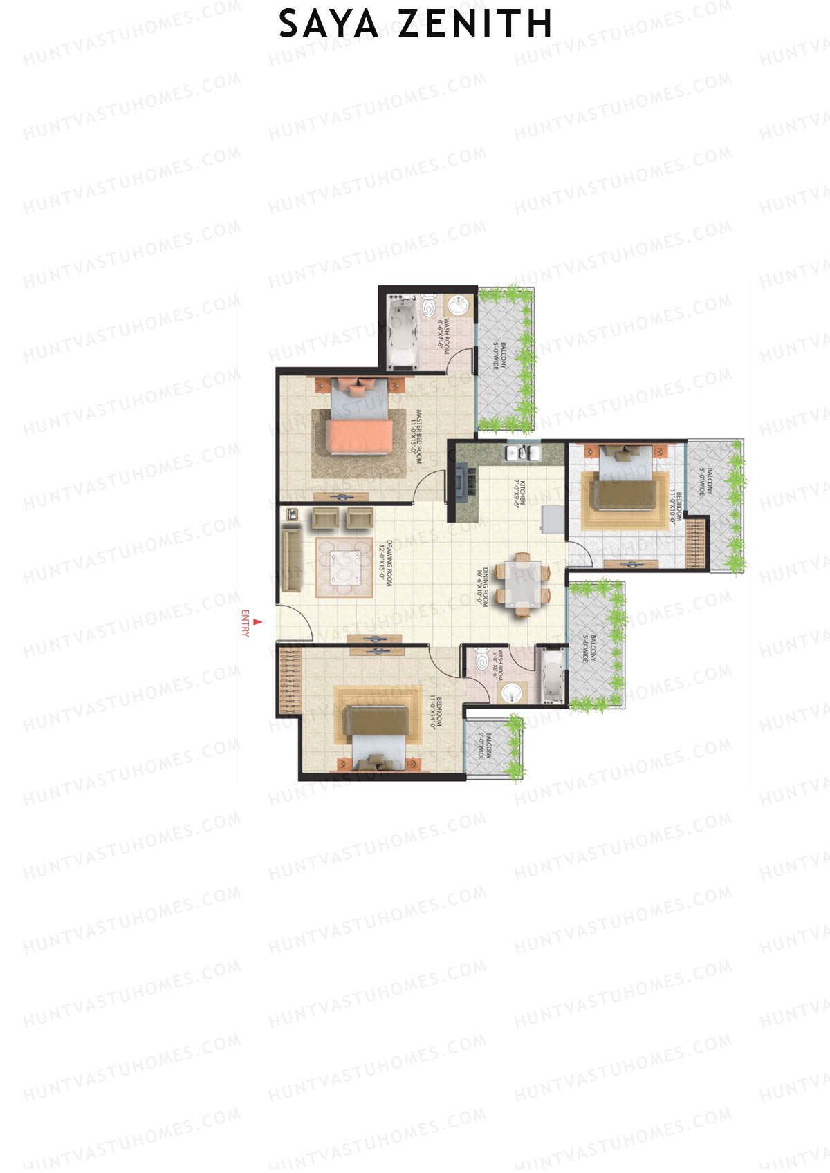 Saya Zenith Tower A1 Unit 3 (Type Z3) Floor Plan