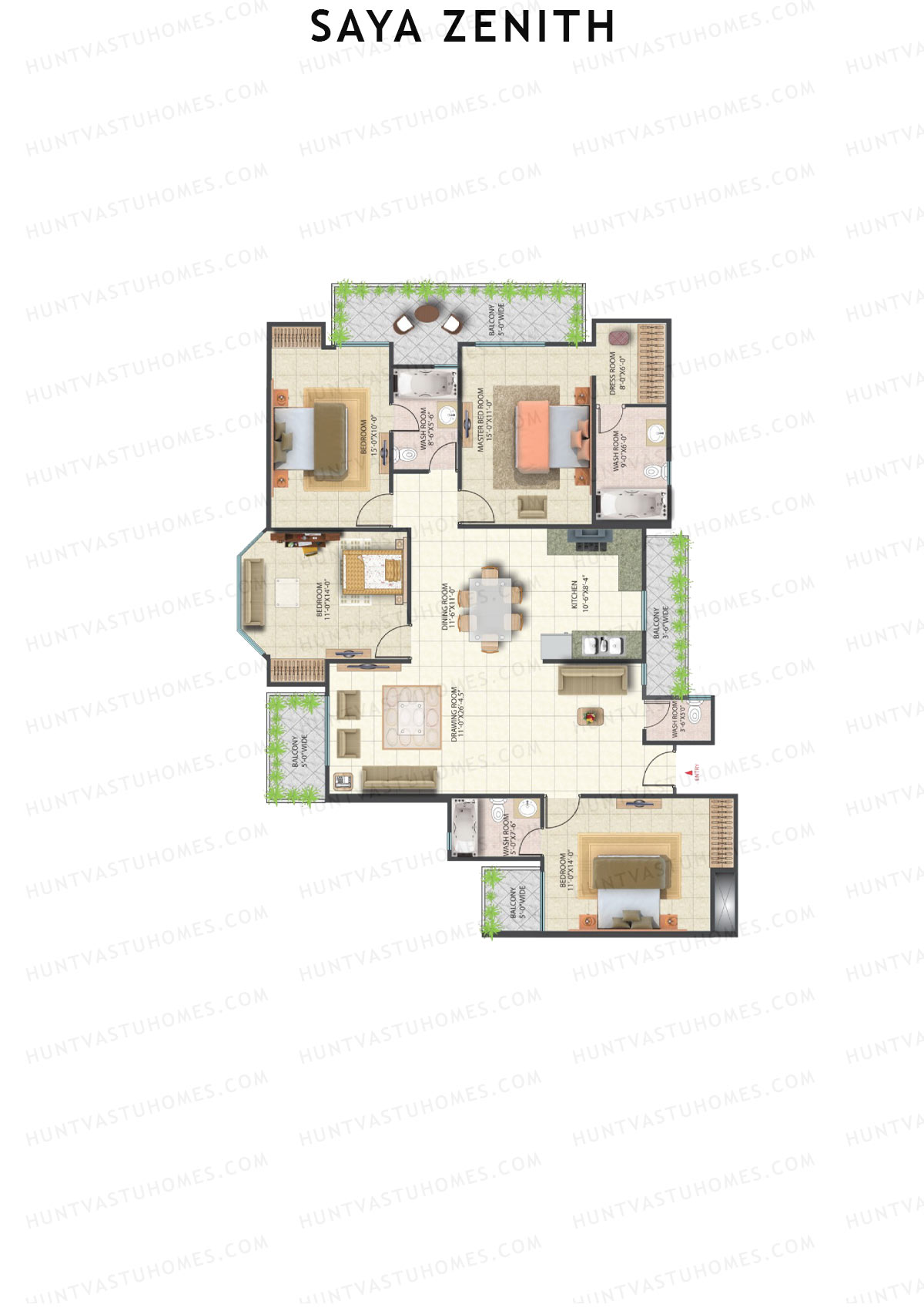 Saya Zenith Tower A1 Unit 8 (Type Z4) Floor Plan