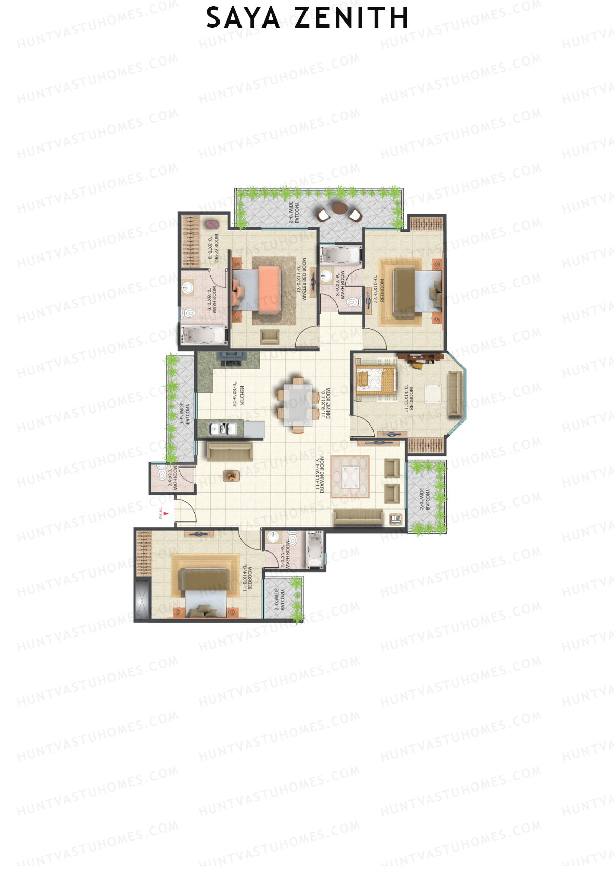 Saya Zenith Tower A Unit 1 (Type Z4) Floor Plan