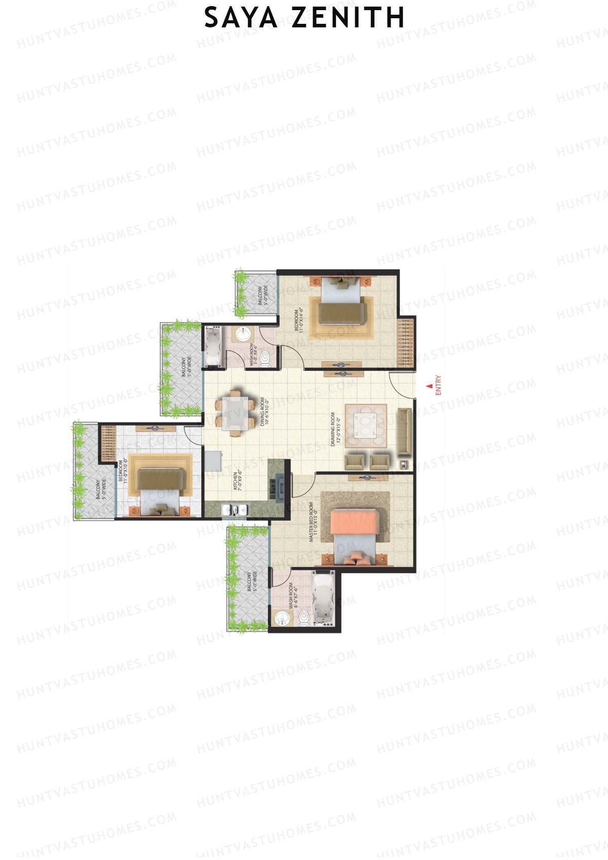 Saya Zenith Tower A Unit 7 (Type Z3) Floor Plan
