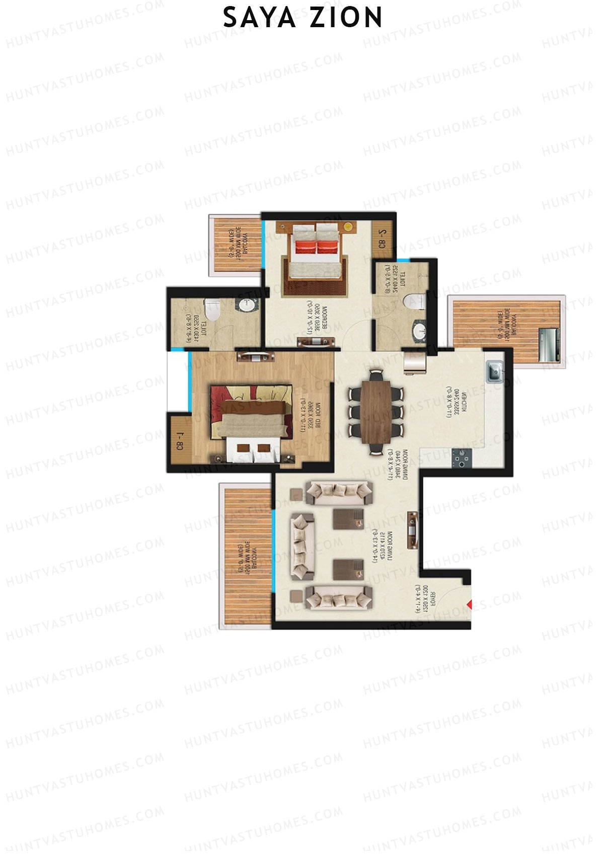 Saya Zion Tower B Unit 6 (Type SZ-2) Floor Plan