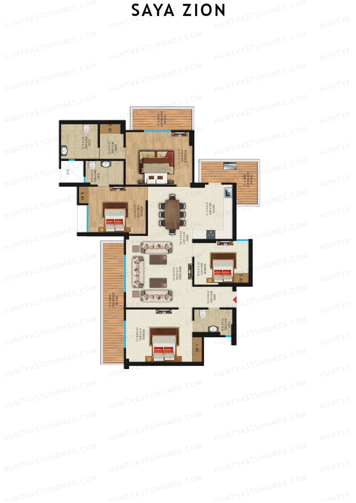 Saya Zion Tower E Unit 18 (Type SZ-4A) Floor Plan