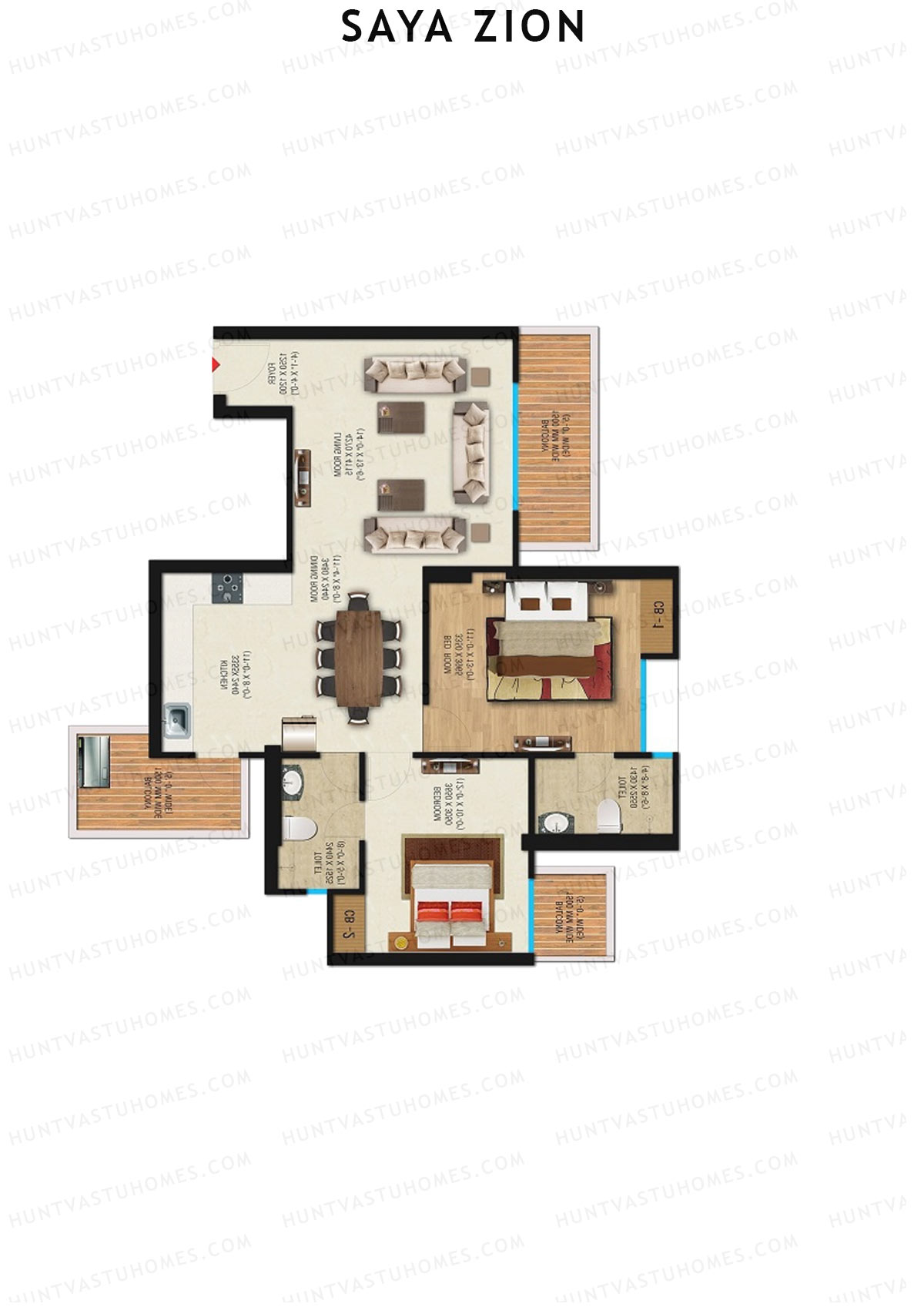Saya Zion Tower G Unit 28 (Type SZ-2) Floor Plan