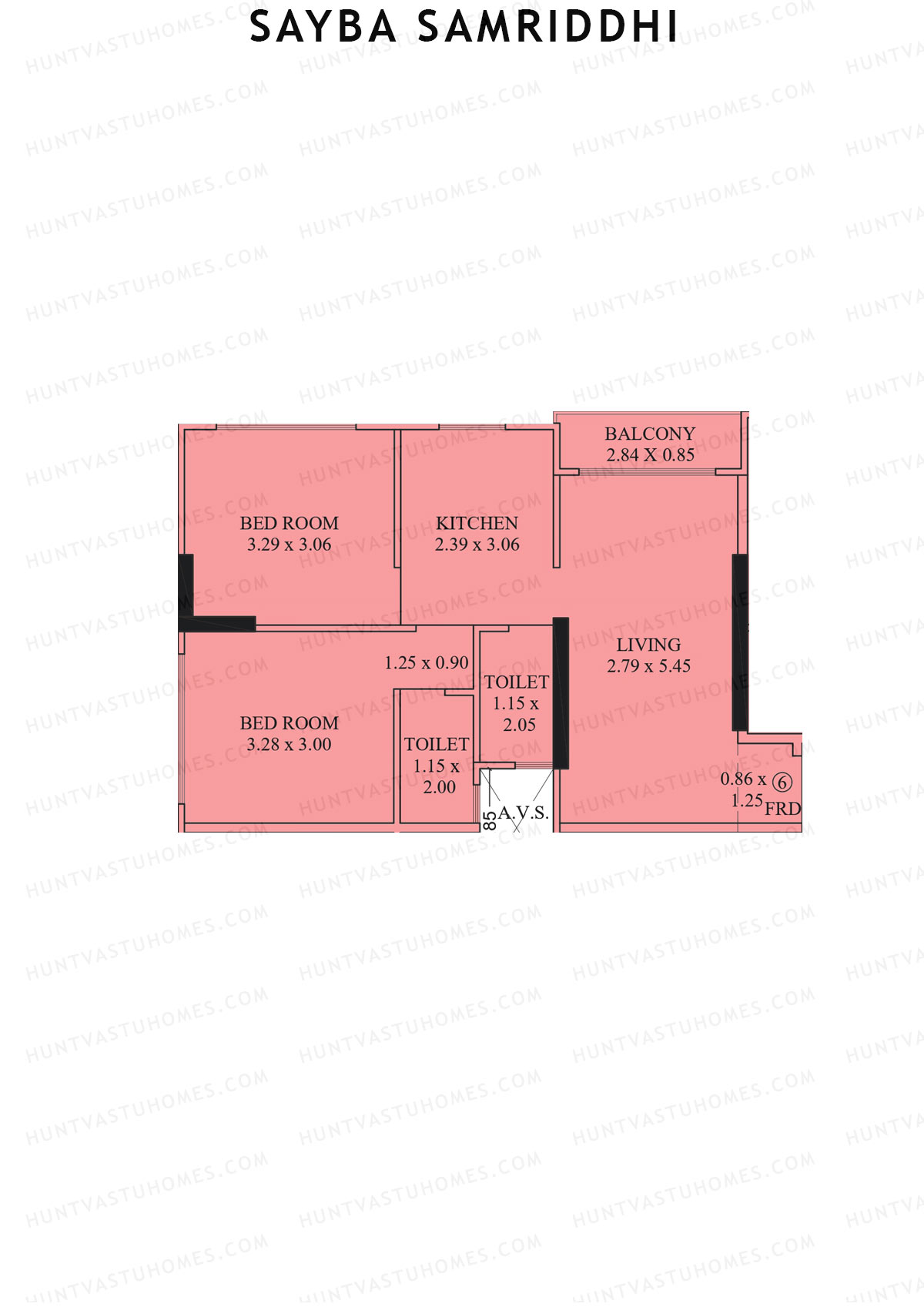 Sayba Samriddhi, Tower A, Unit 6, 2BHK, Carpet Area 584   sq ft 