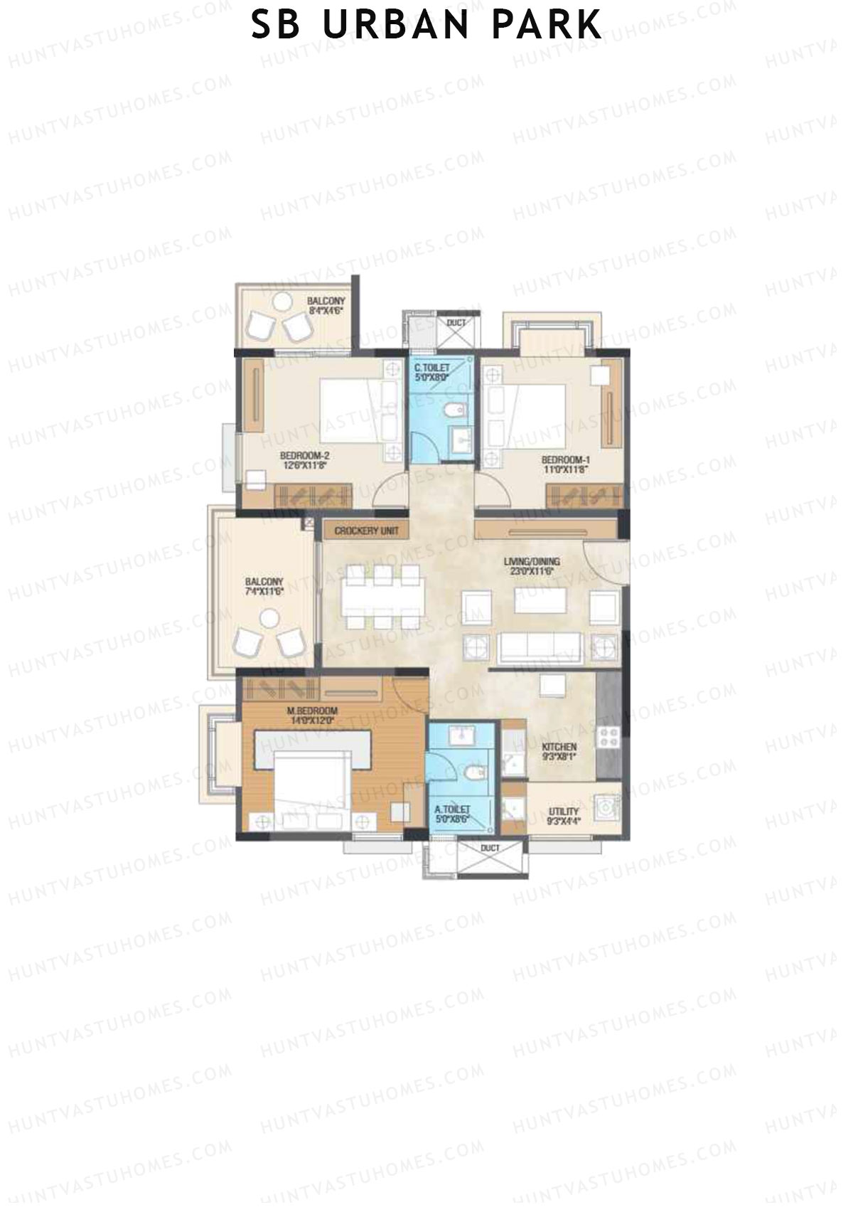 SB Urban Park Block A Unit 2 (Type 8A) Floor Plan