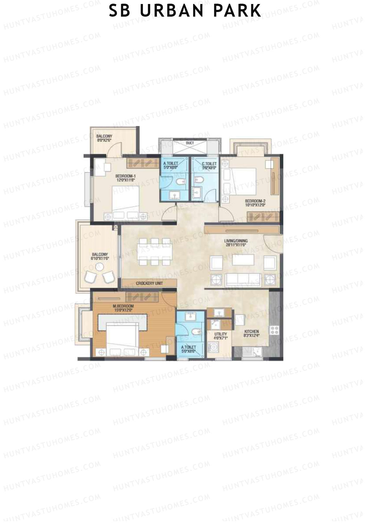 SB Urban Park Block B Unit 2 (Type 2A) Floor Plan