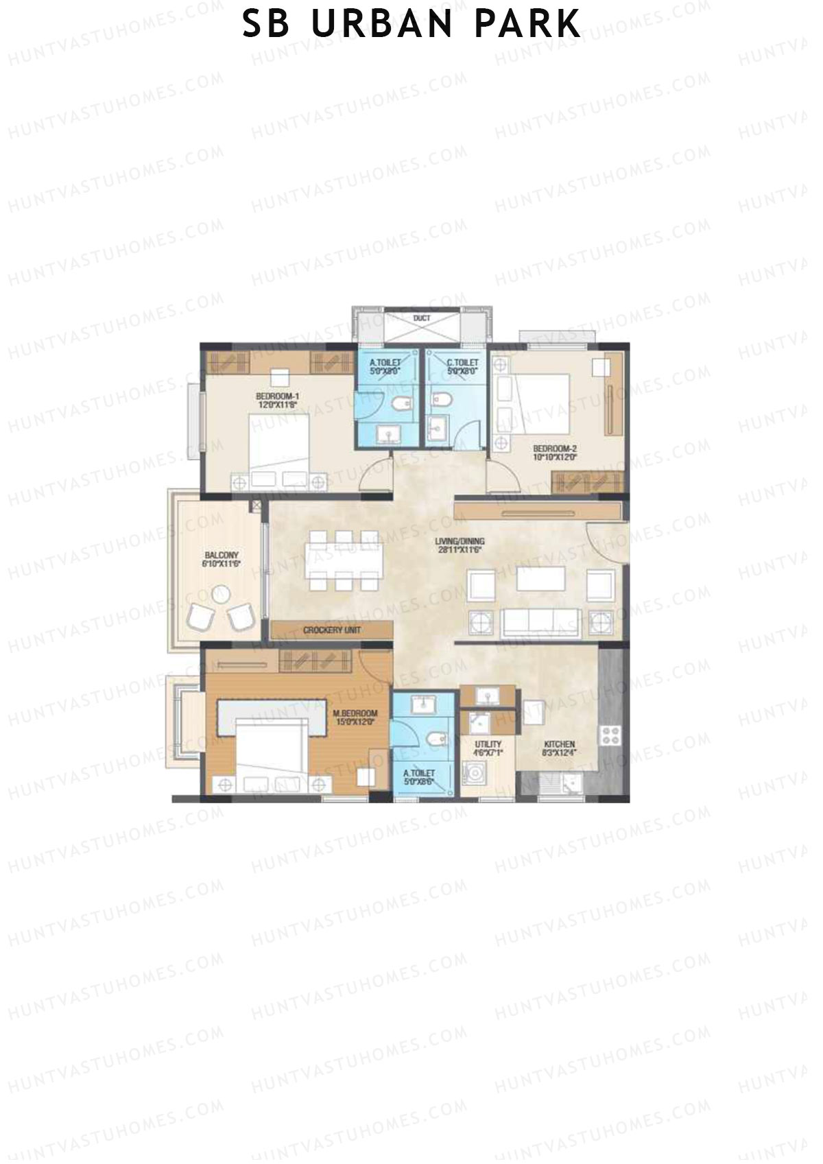 SB Urban Park Block B Unit 4 (Type 3A) Floor Plan