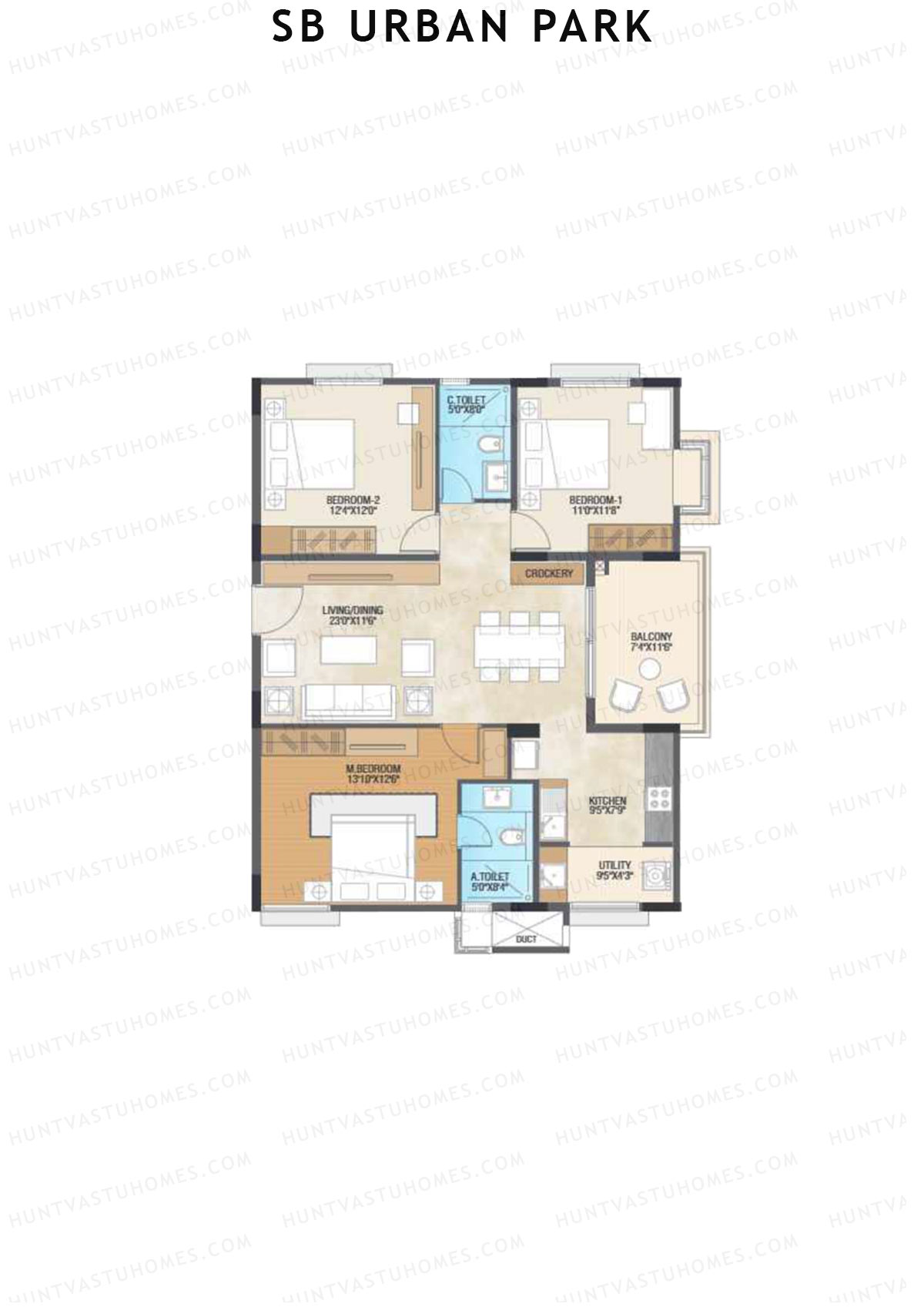 SB Urban Park Block B Unit 7 (Type 7) Floor Plan
