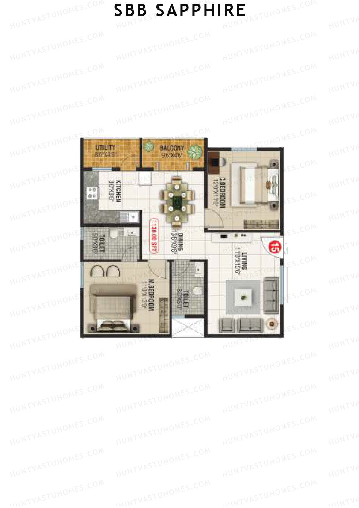 SBB Sapphire Block A Unit 15 Floor Plan