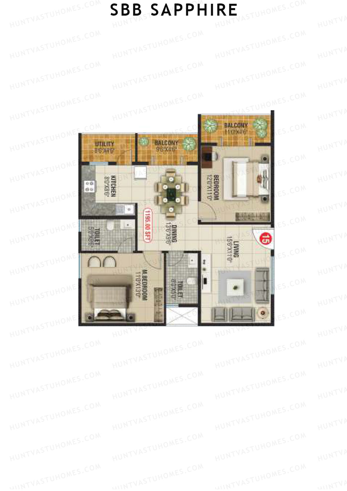 SBB Sapphire Block A Unit 15 Floor Plan