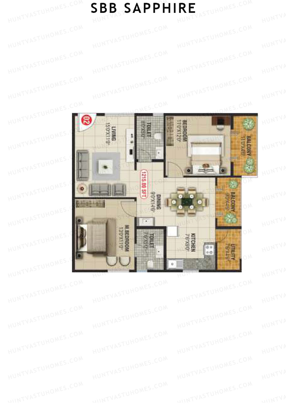 SBB Sapphire Block A Unit 6 Floor Plan