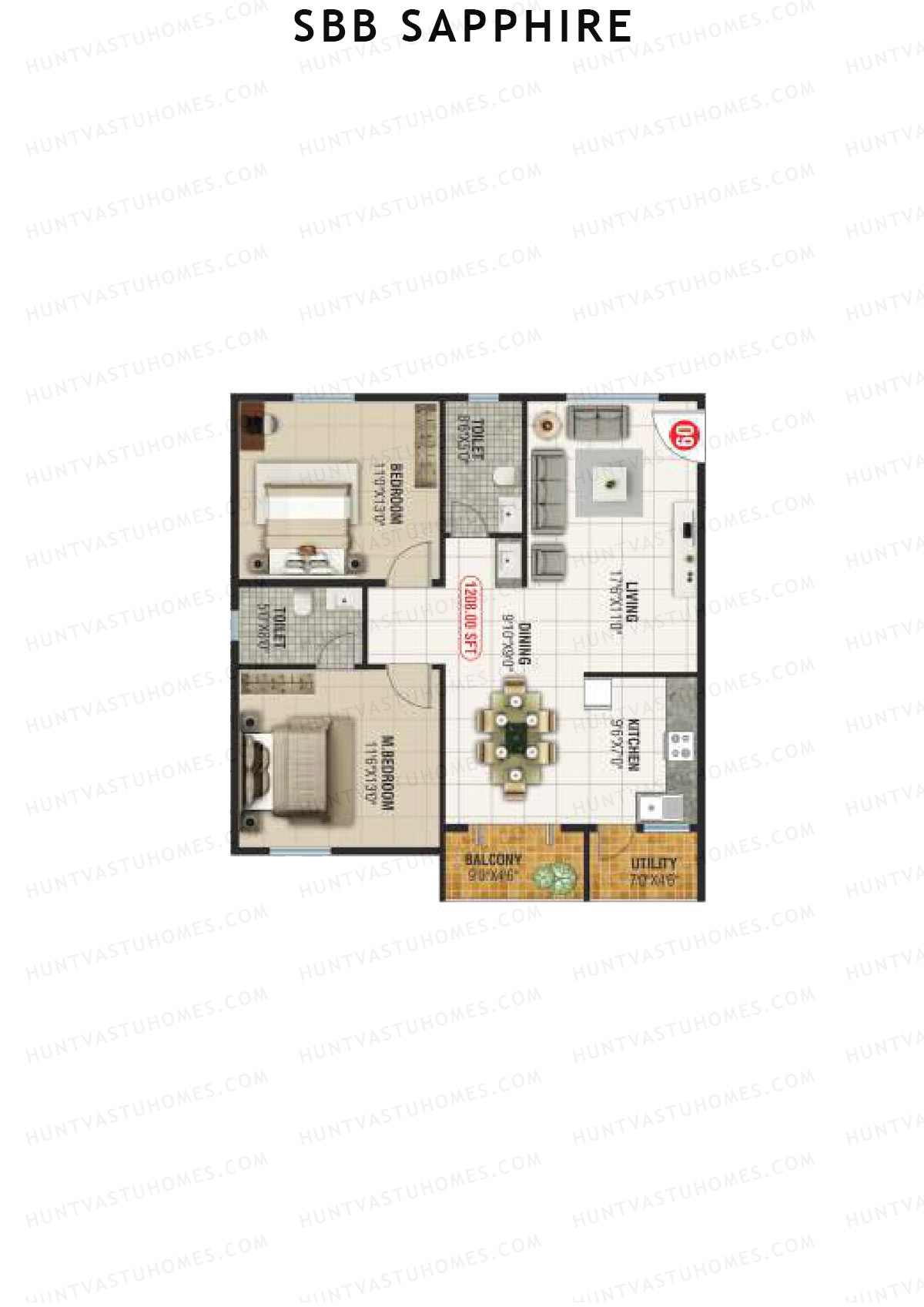SBB Sapphire Block A Unit 9 Floor Plan