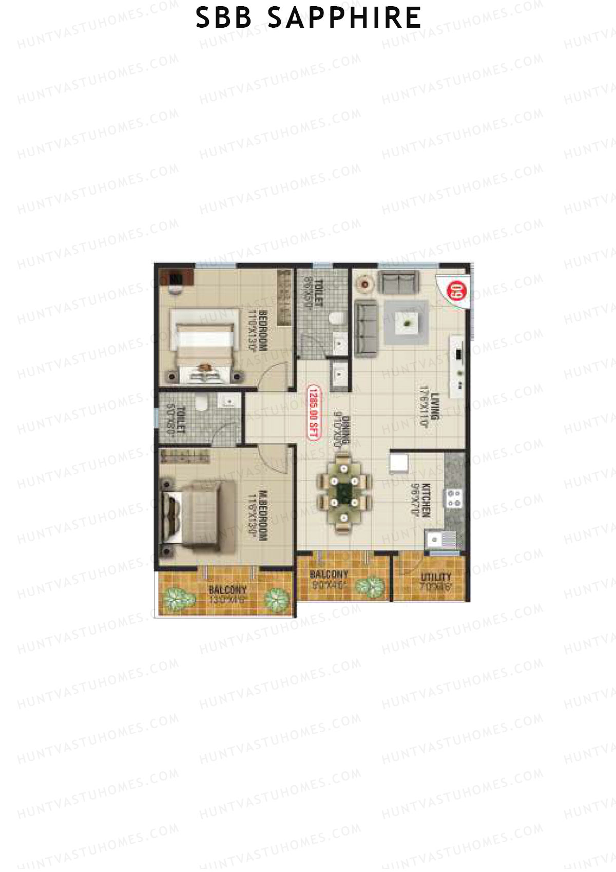 SBB Sapphire Block A Unit 9 Floor Plan