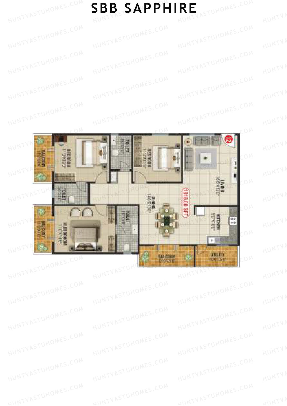 SBB Sapphire Block B Unit 12 Floor Plan