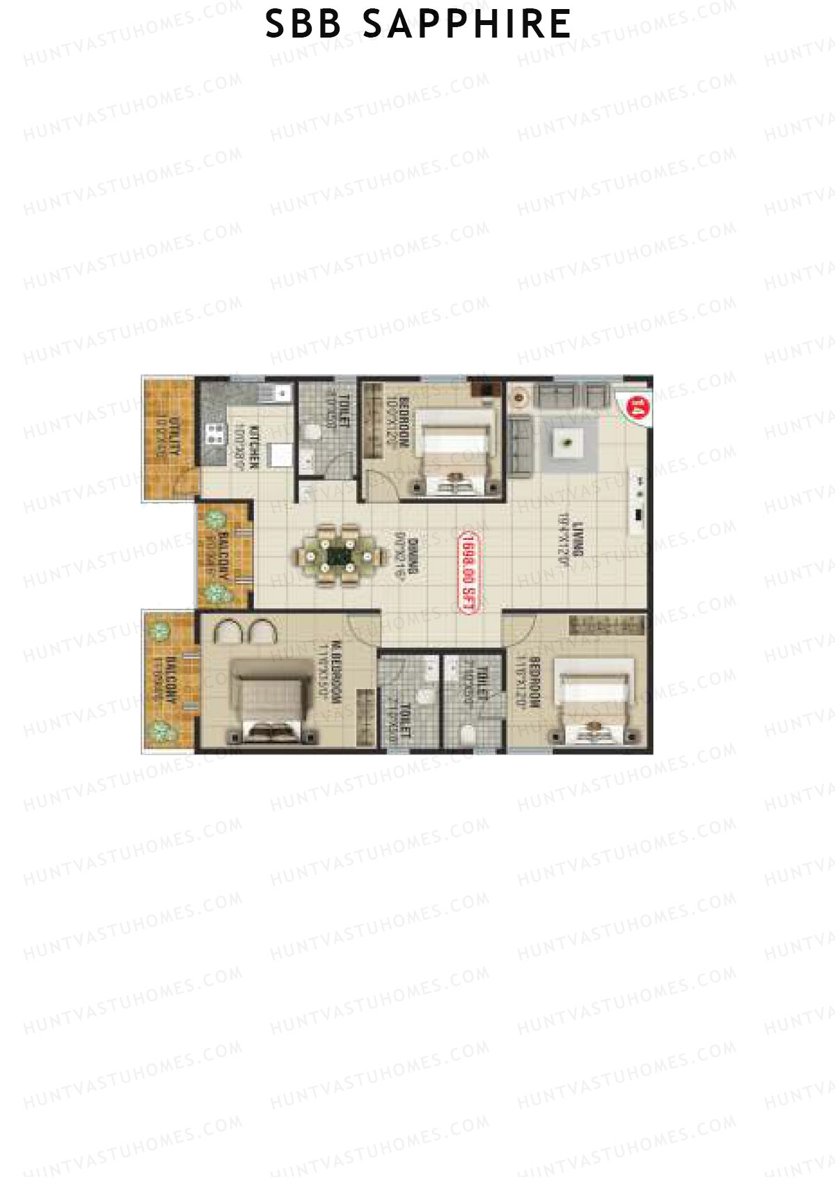 SBB Sapphire Block B Unit 13 Floor Plan