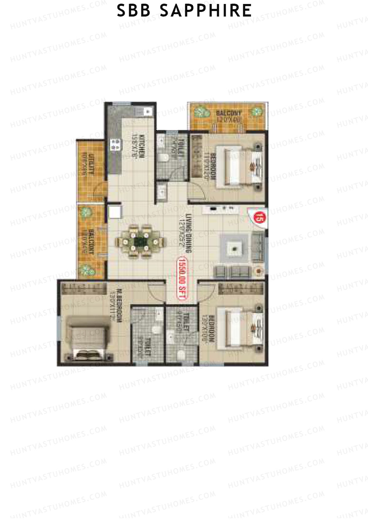 SBB Sapphire Block B Unit 15 Floor Plan