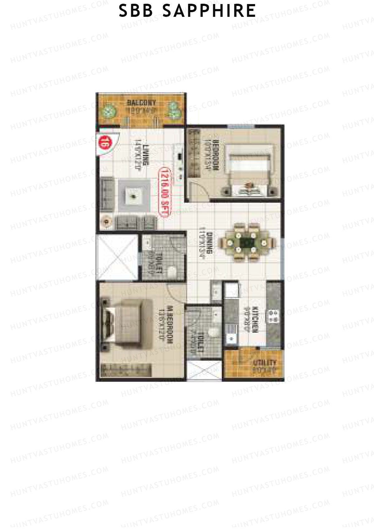 SBB Sapphire Block B Unit 16 Floor Plan