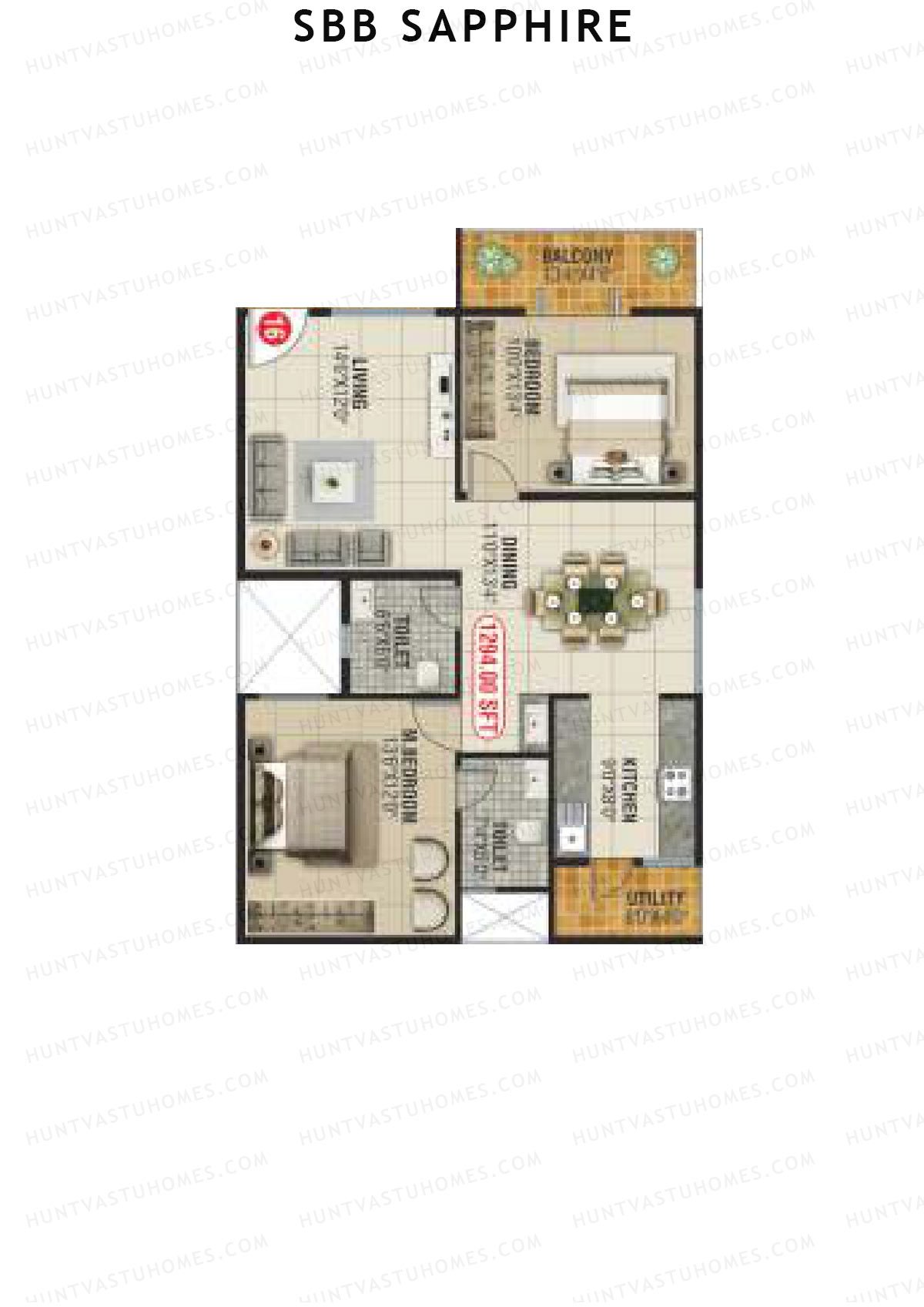 SBB Sapphire Block B Unit 16 Floor Plan