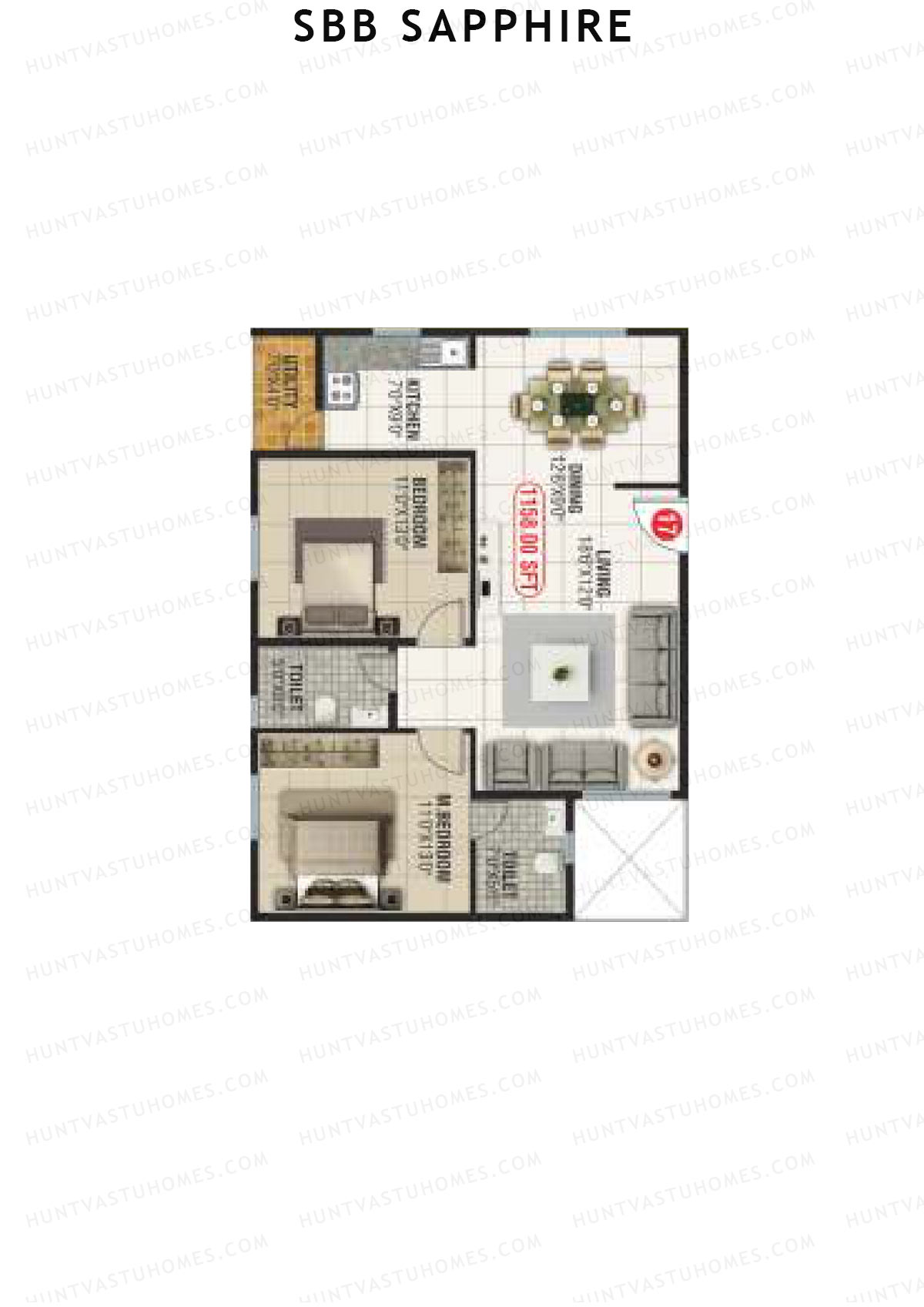 SBB Sapphire Block B Unit 17 Floor Plan
