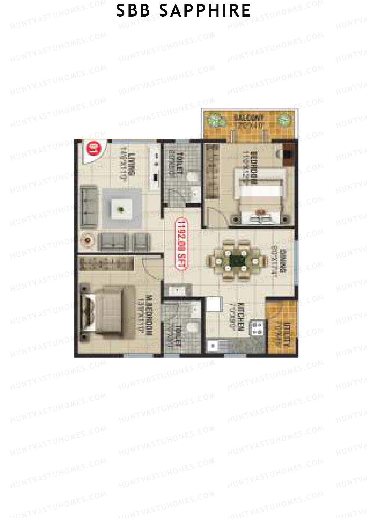 SBB Sapphire Block B Unit 1 Floor Plan