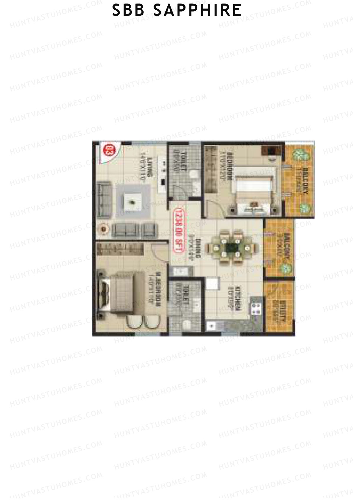 SBB Sapphire Block B Unit 3 Floor Plan