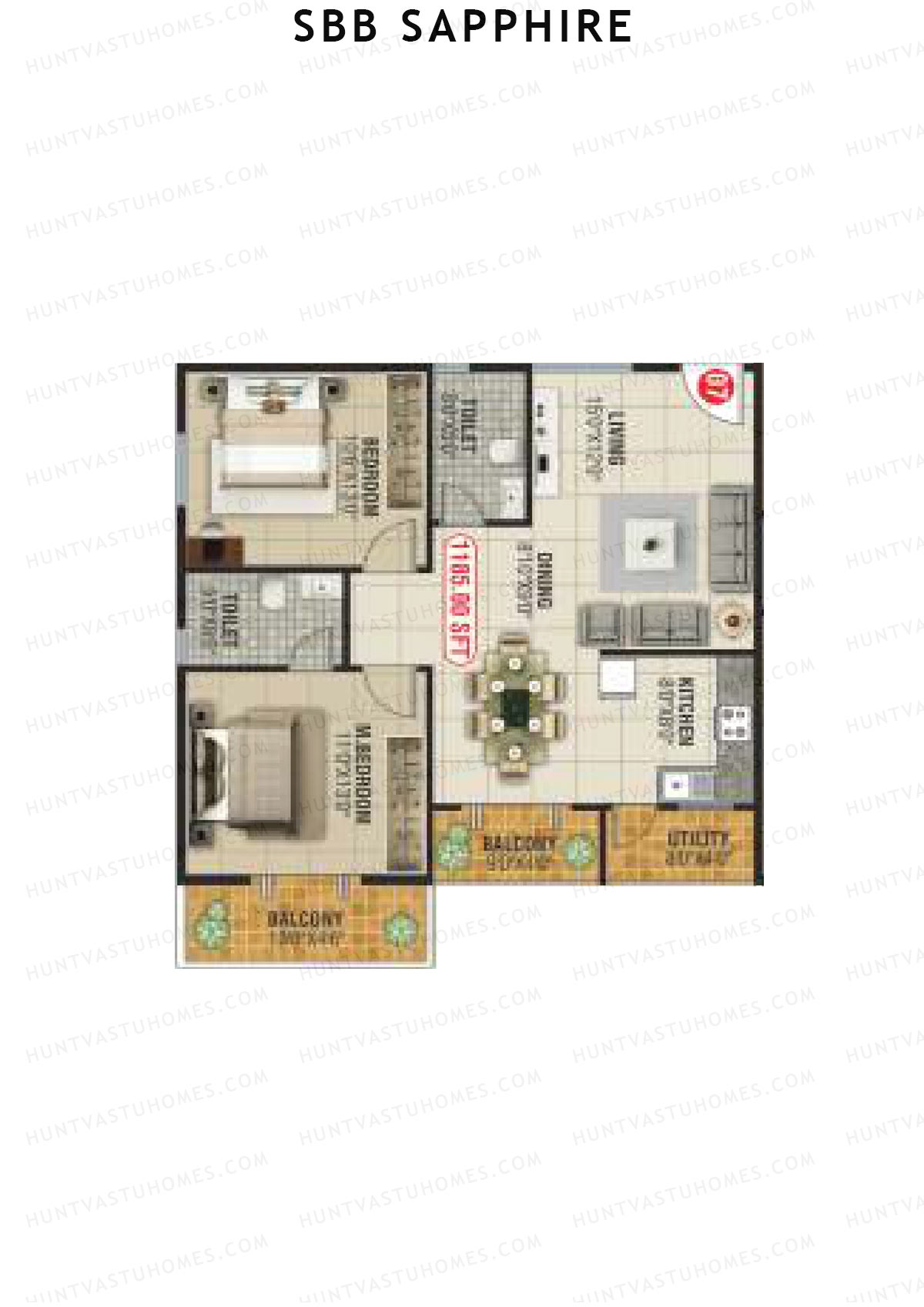 SBB Sapphire Block B Unit 7 Floor Plan