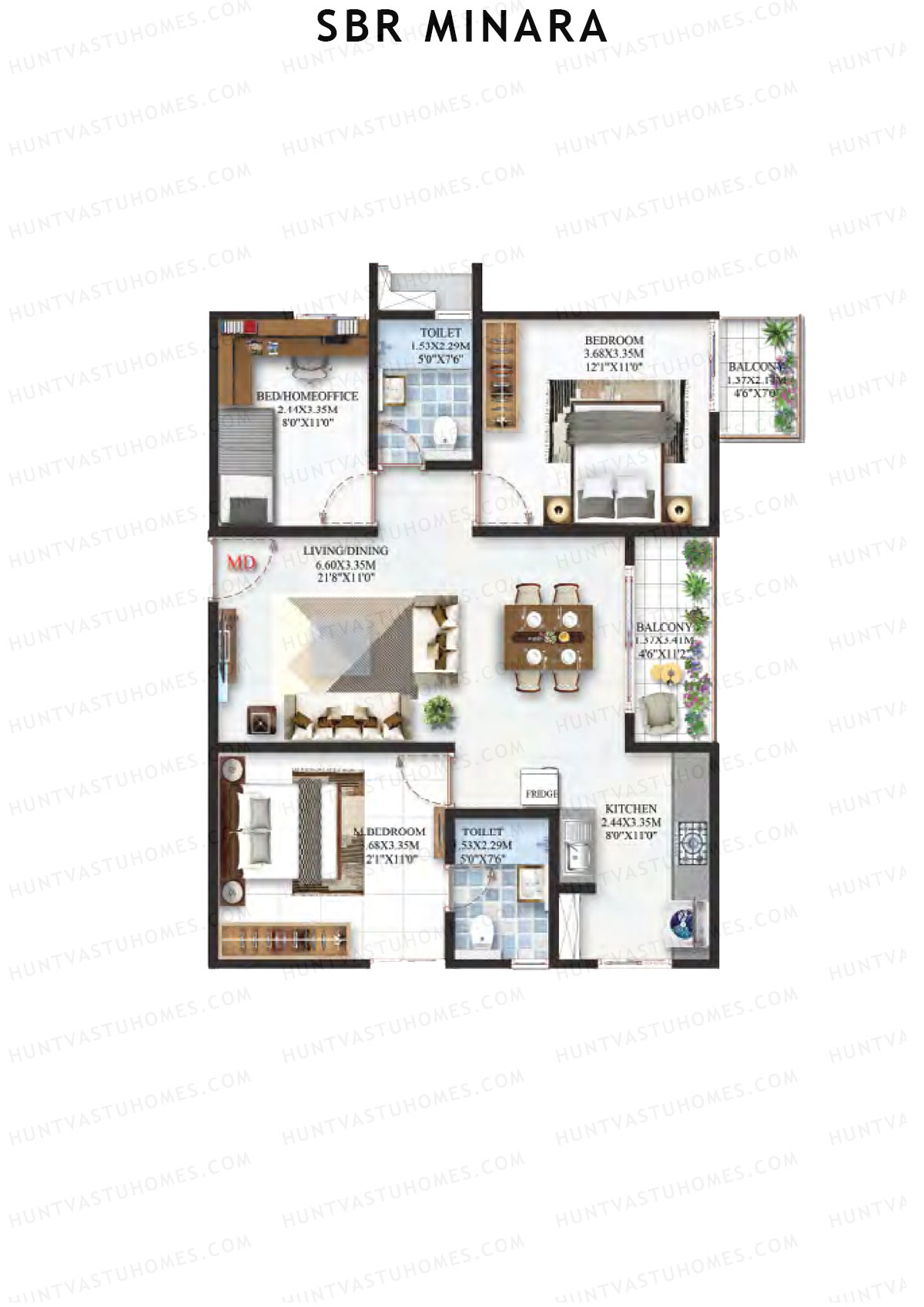 SBR Minara Tower A Unit 1 Floor Plan