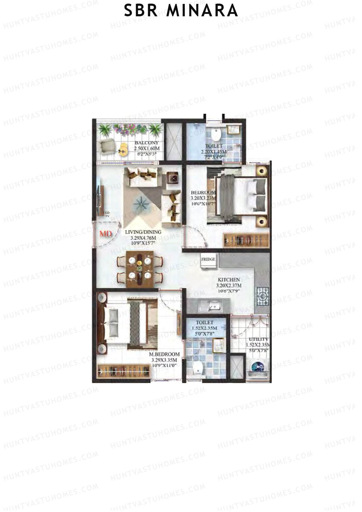 SBR Minara Tower A Unit 7 Floor Plan