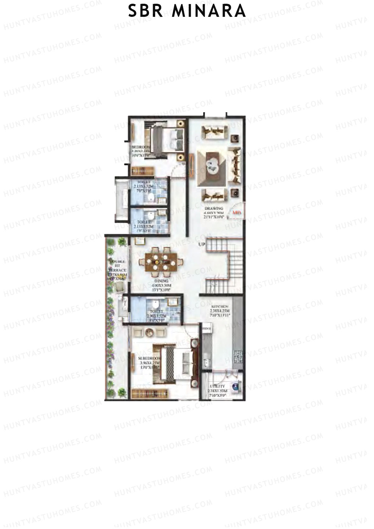 SBR Minara Tower A Unit 8 (Duplex ) Floor Plan