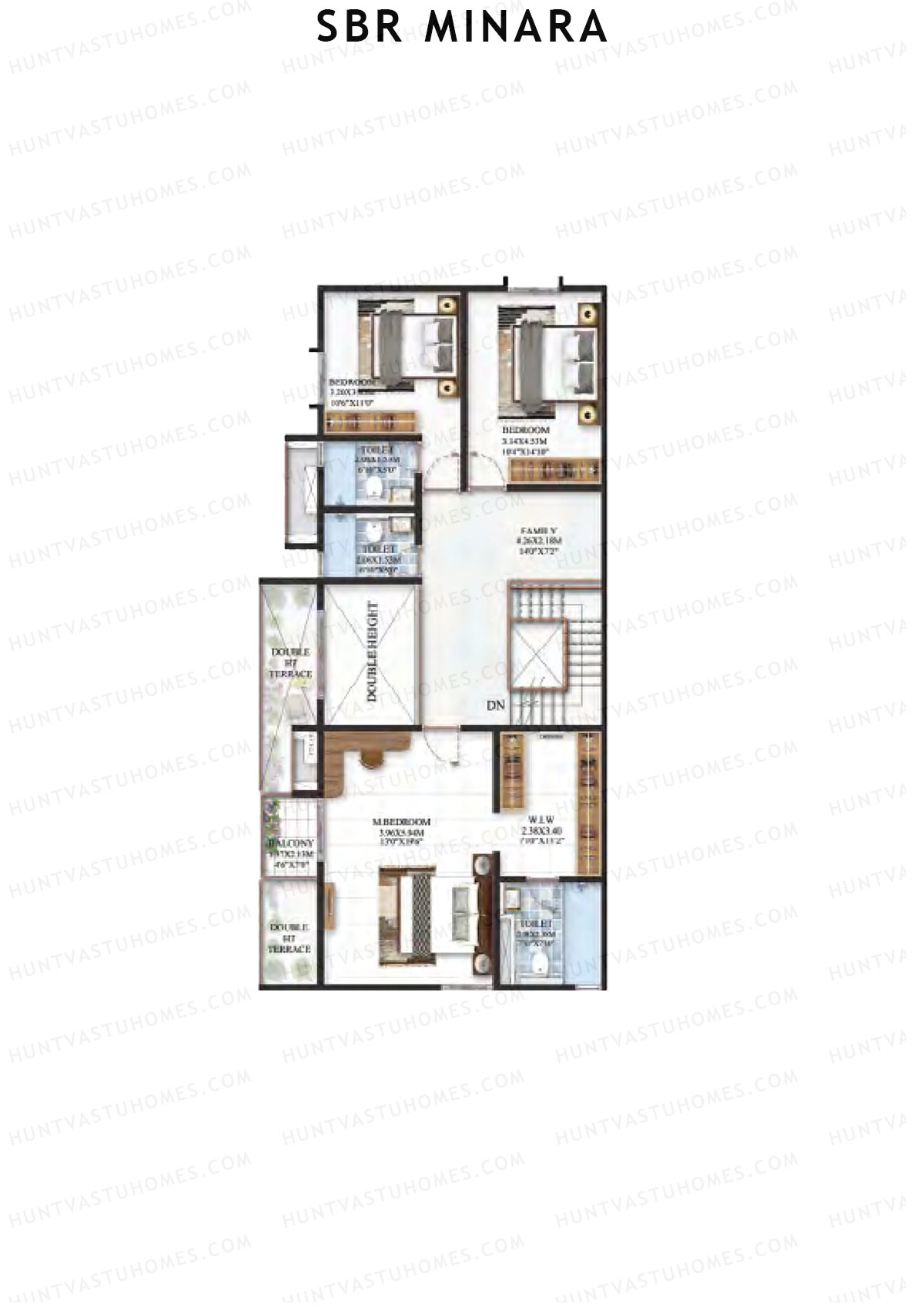 SBR Minara Tower A Unit 8 (Duplex ) Floor Plan
