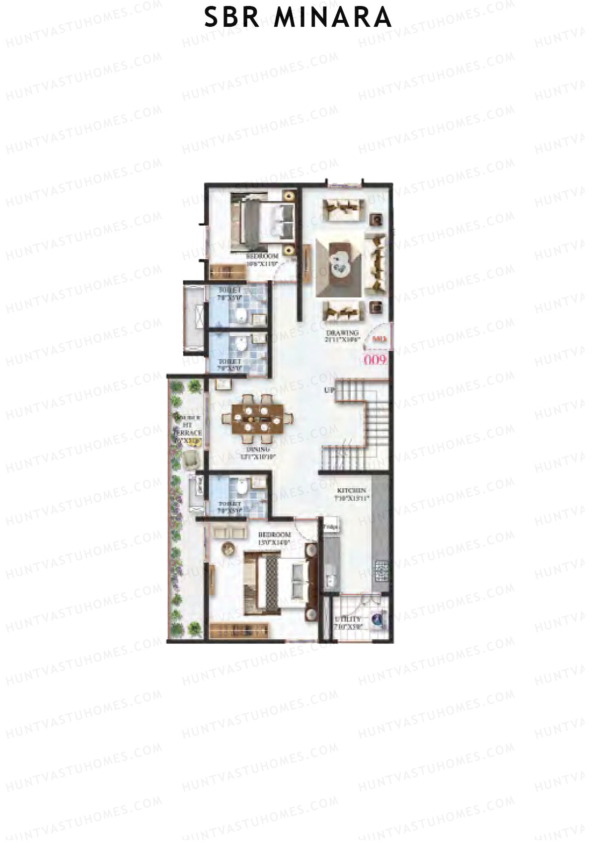 SBR Minara Tower A Unit 8 (Penthouse) Floor Plan