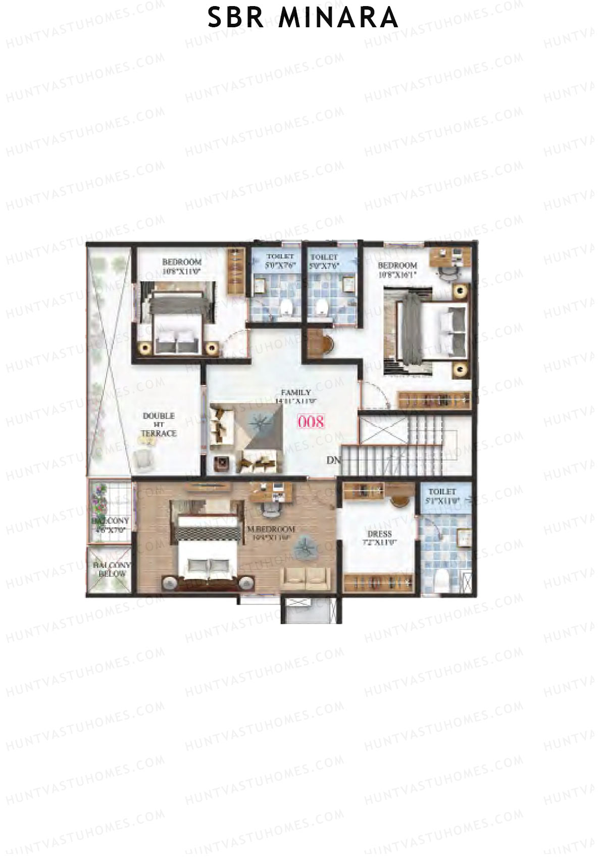 SBR Minara Tower B Unit 10 (Duplex ) Floor Plan