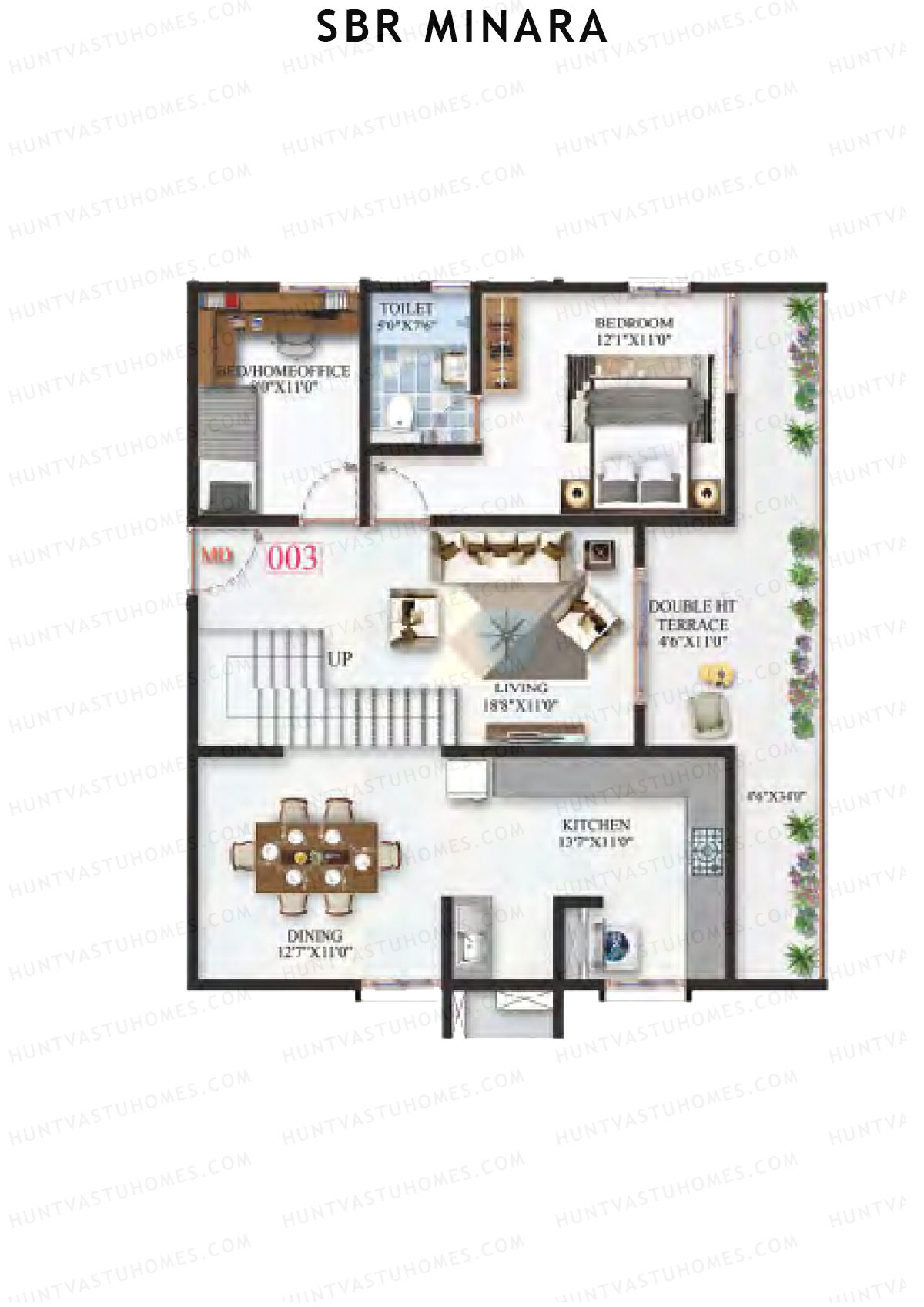 SBR Minara Tower B Unit 1 (Duplex ) Floor Plan