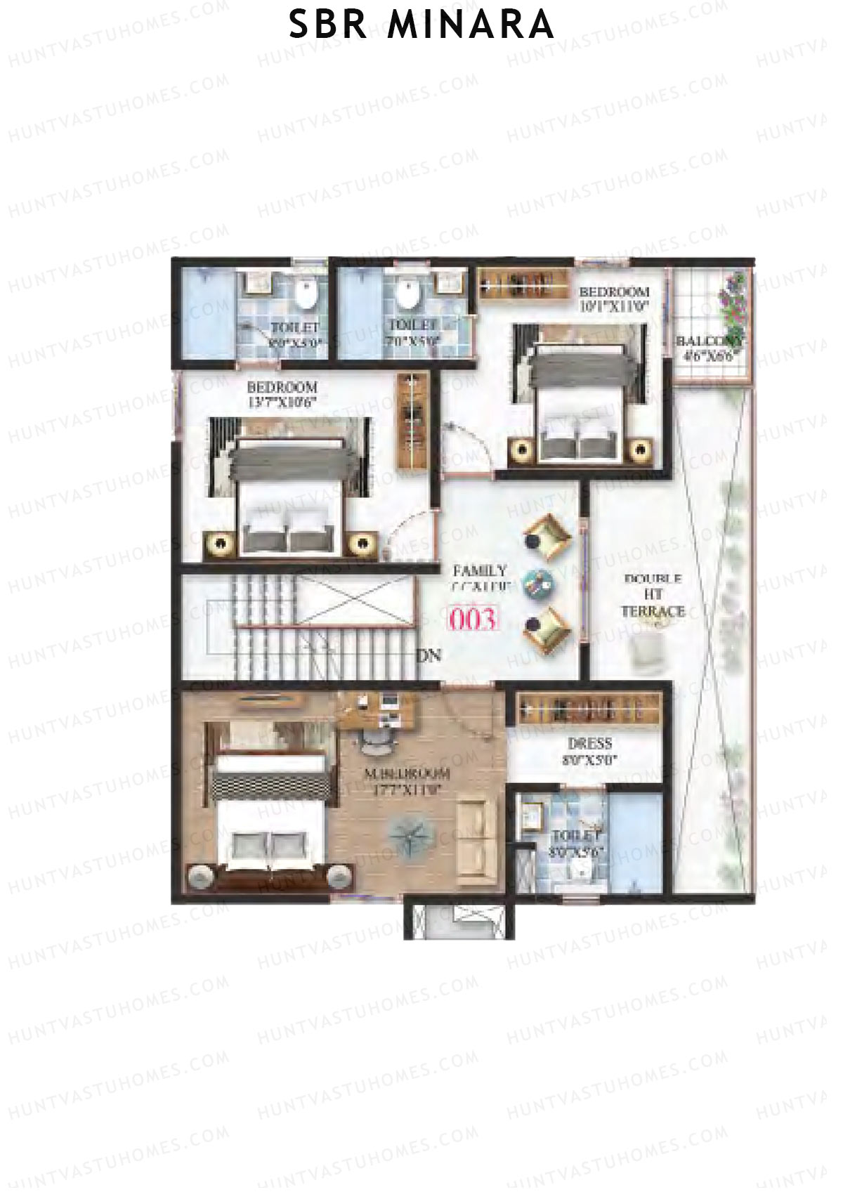 SBR Minara Tower B Unit 1 (Duplex ) Floor Plan