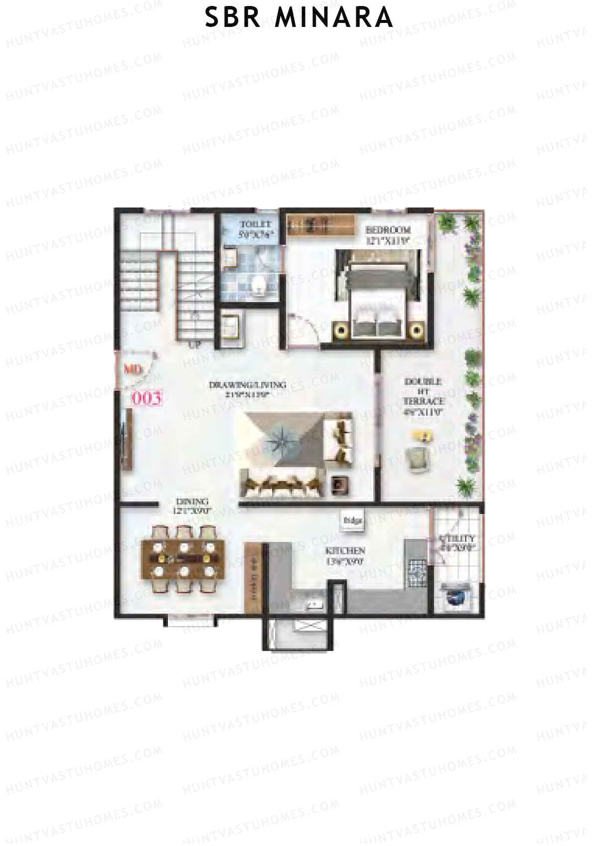 SBR Minara Tower B Unit 2 (Penthouse) Floor Plan
