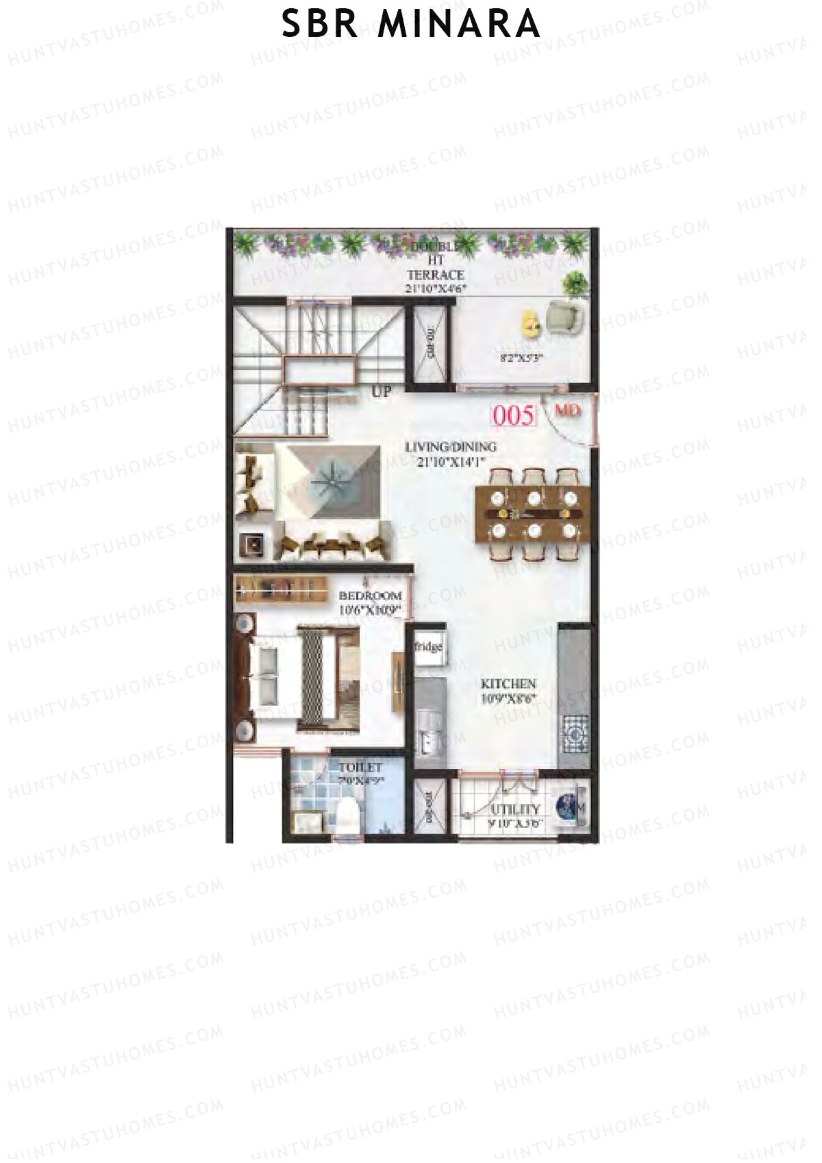 SBR Minara Tower B Unit 4 (Penthouse) Floor Plan