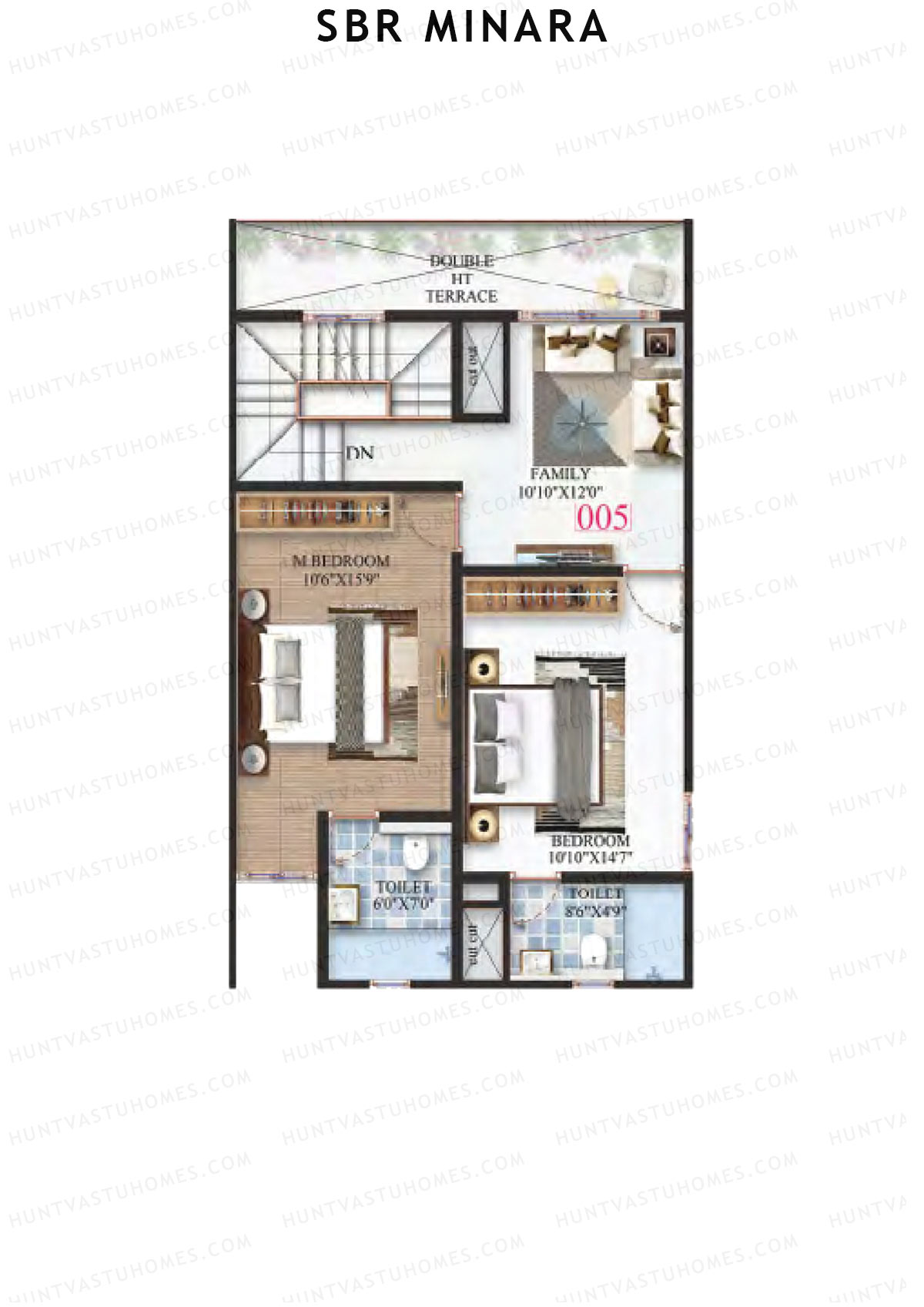 SBR Minara Tower B Unit 5 (Duplex ) Floor Plan