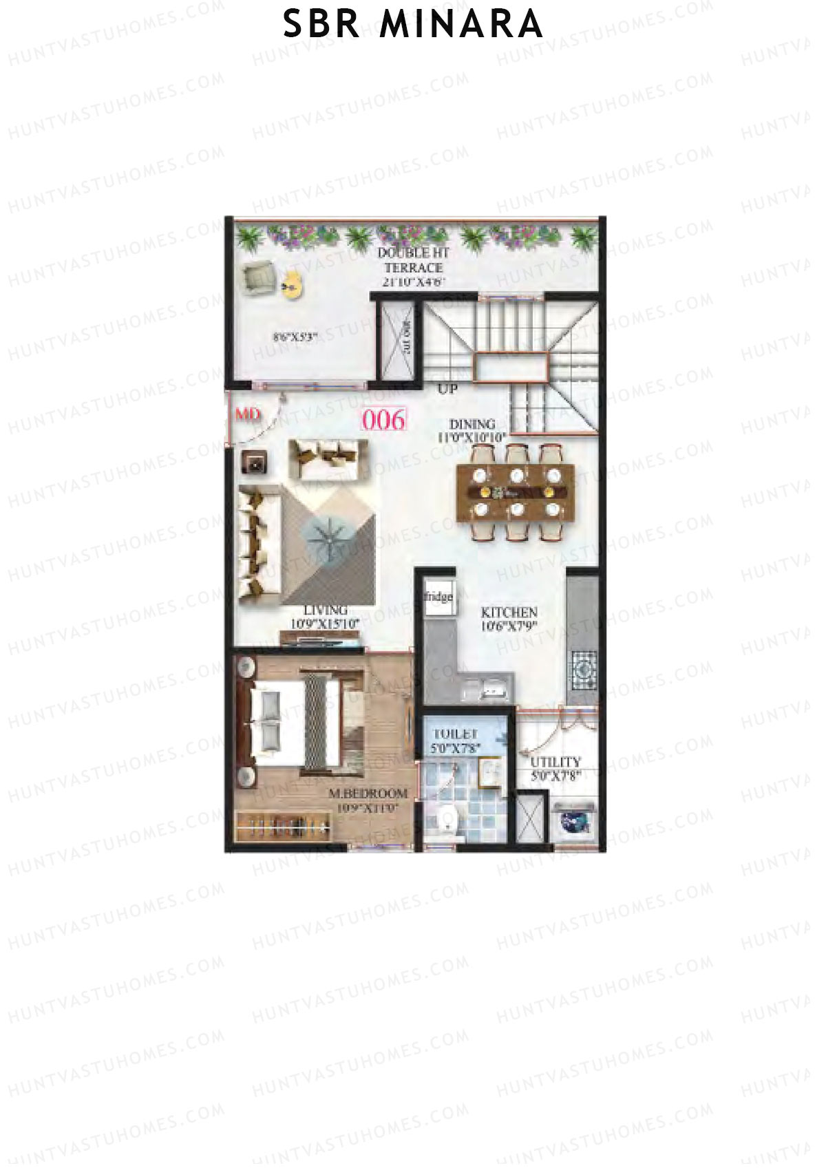 SBR Minara Tower B Unit 6 (Duplex ) Floor Plan