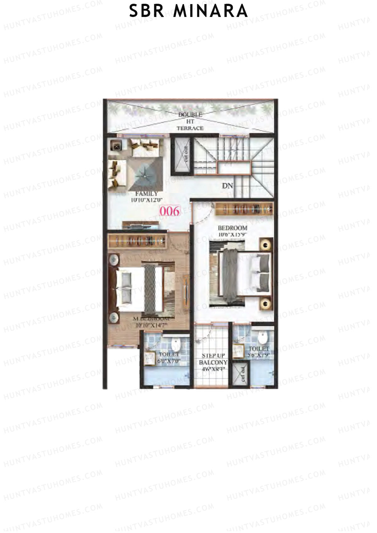 SBR Minara Tower B Unit 6 (Duplex ) Floor Plan