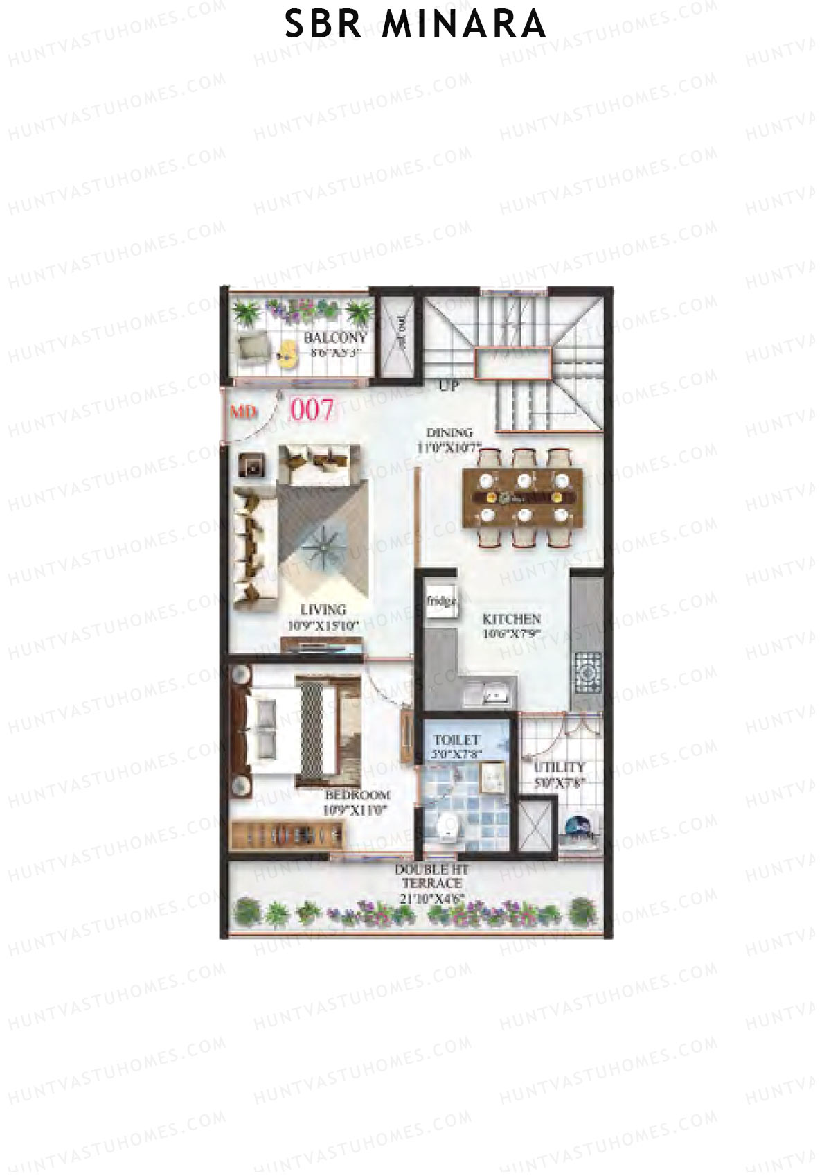 SBR Minara Tower B Unit 7 (Penthouse) Floor Plan
