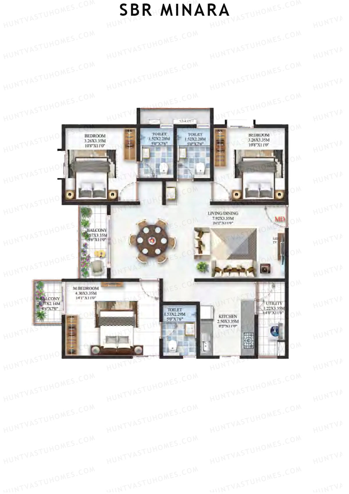 SBR Minara Tower B Unit 8 Floor Plan