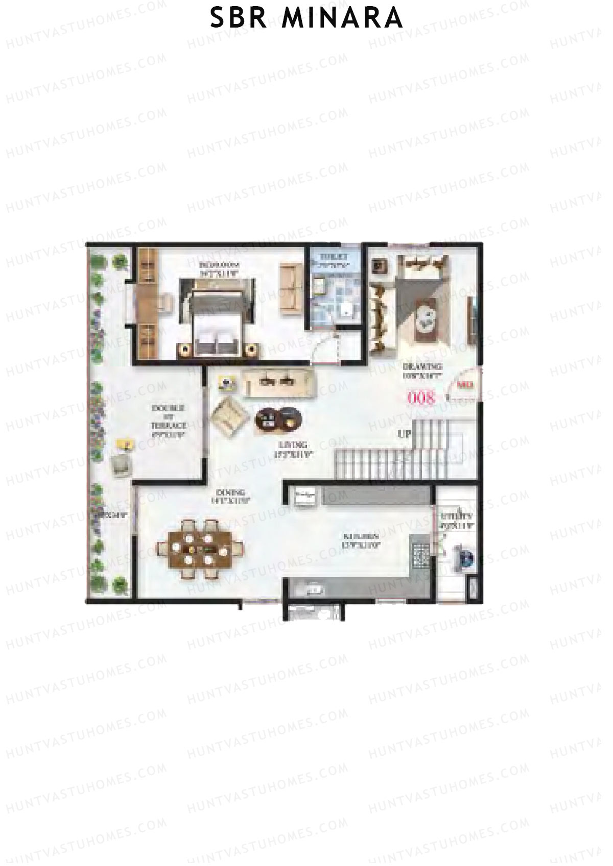 SBR Minara Tower B Unit 8 (Penthouse) Floor Plan