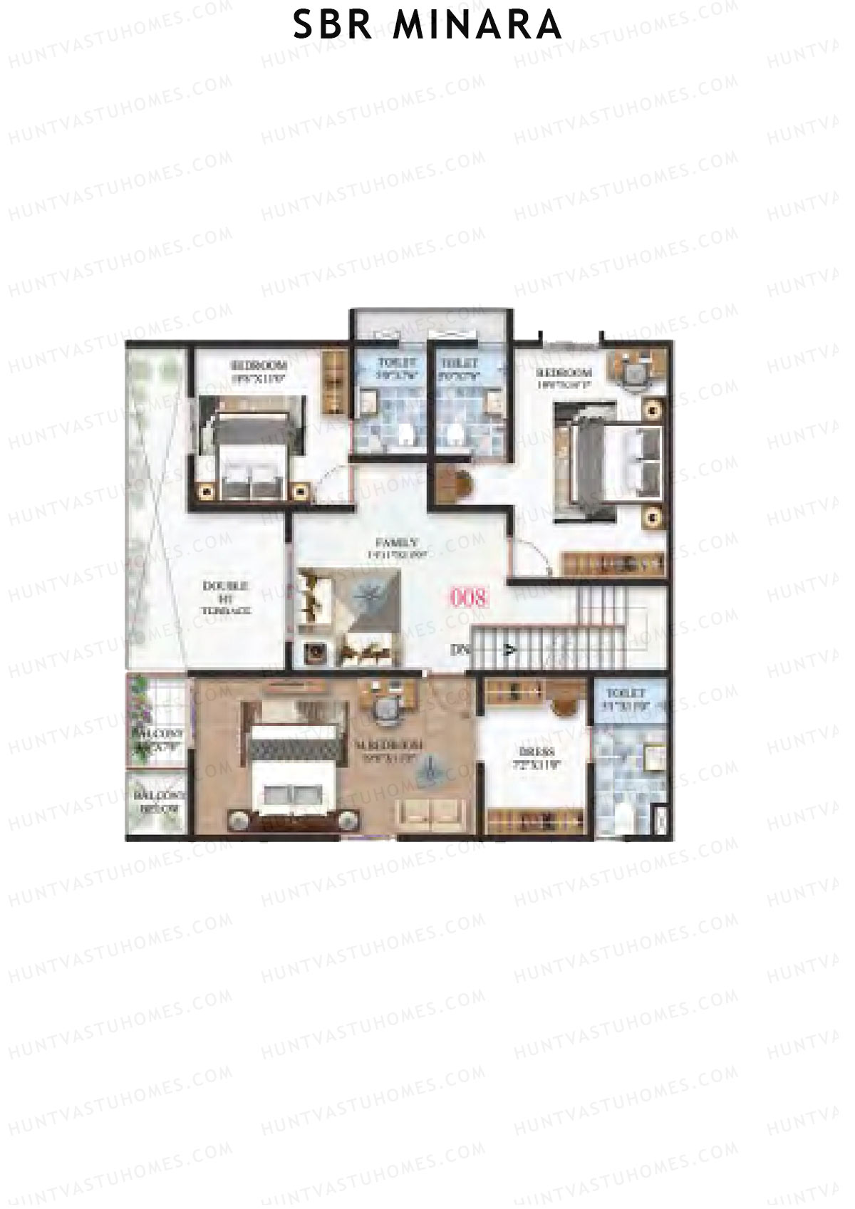 SBR Minara Tower B Unit 8 (Penthouse) Floor Plan