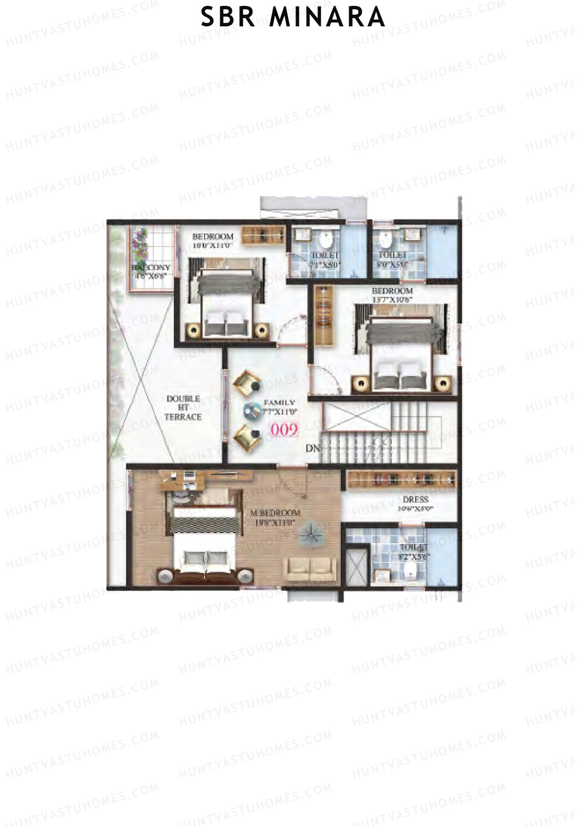 SBR Minara Tower B Unit 9 (Duplex ) Floor Plan