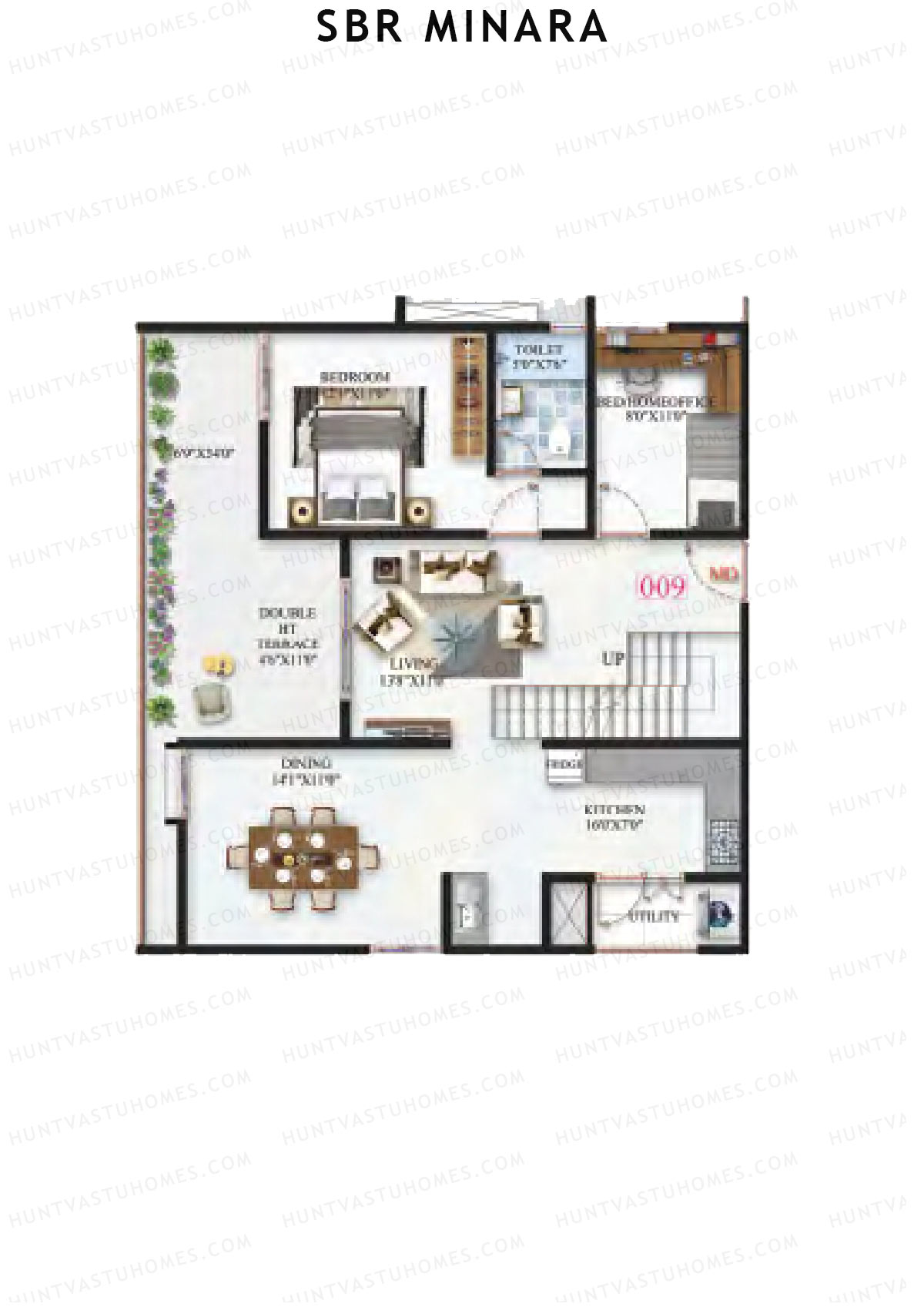 SBR Minara Tower B Unit 9 (Penthouse) Floor Plan