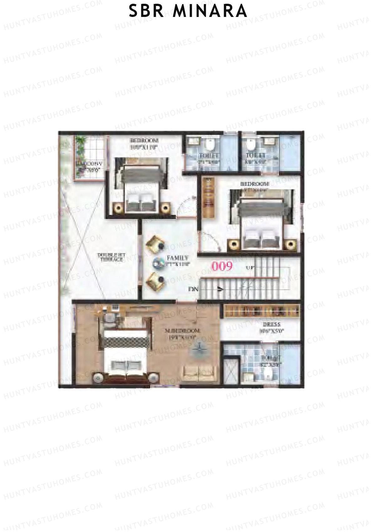 SBR Minara Tower B Unit 9 (Penthouse) Floor Plan