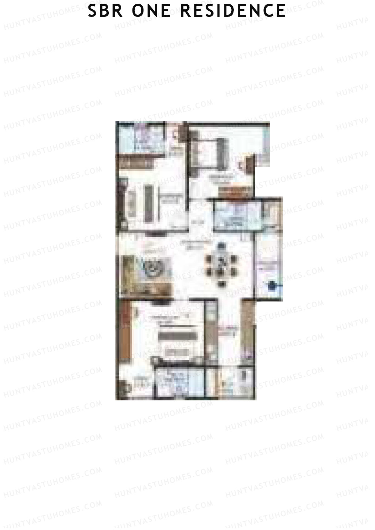 SBR One Residence, Block A, Unit 1, 3BHK, Super Area 1692   sq ft 