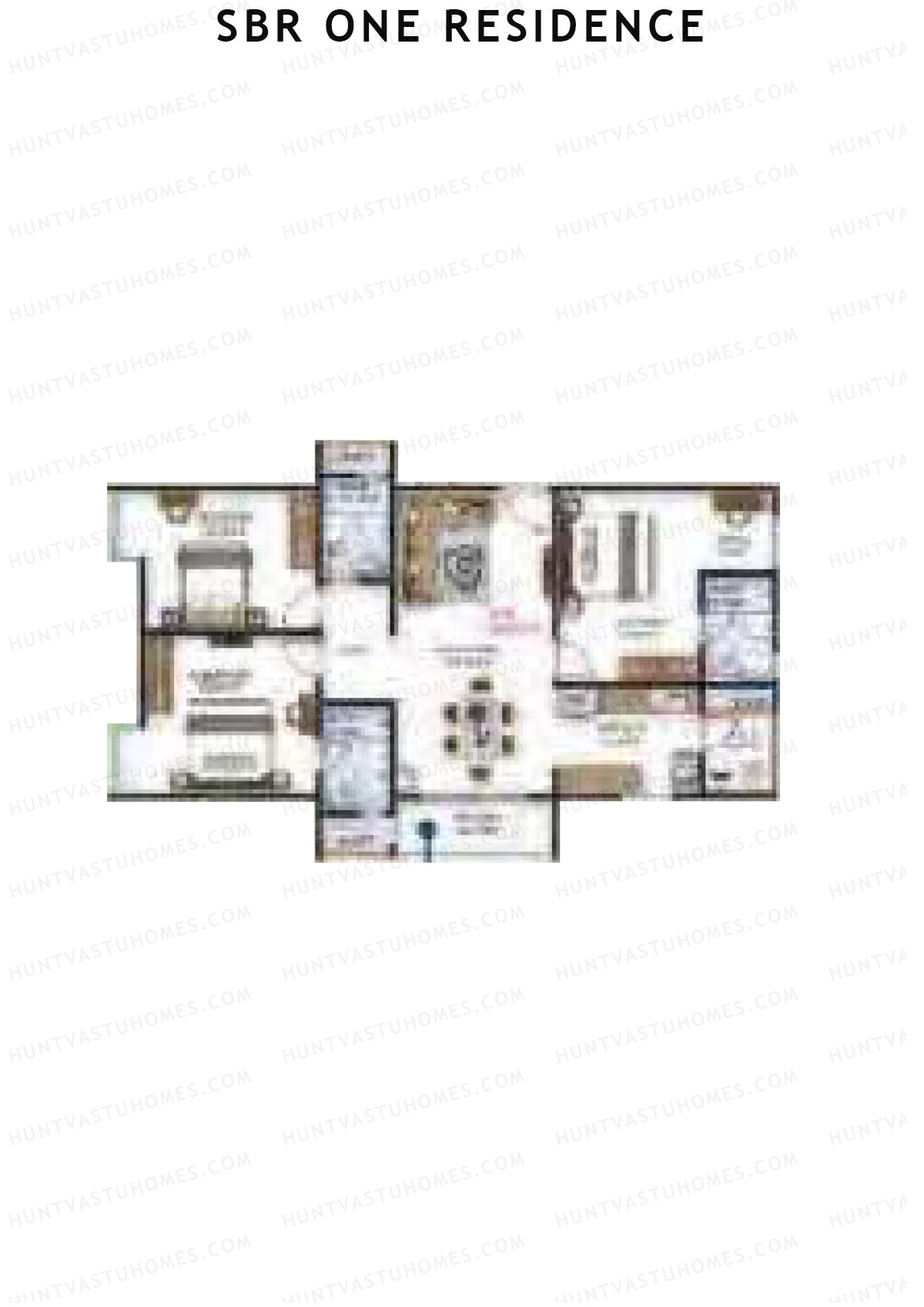 SBR One Residence, Block C, Unit 3, 3BHK, Super Area 1740   sq ft 