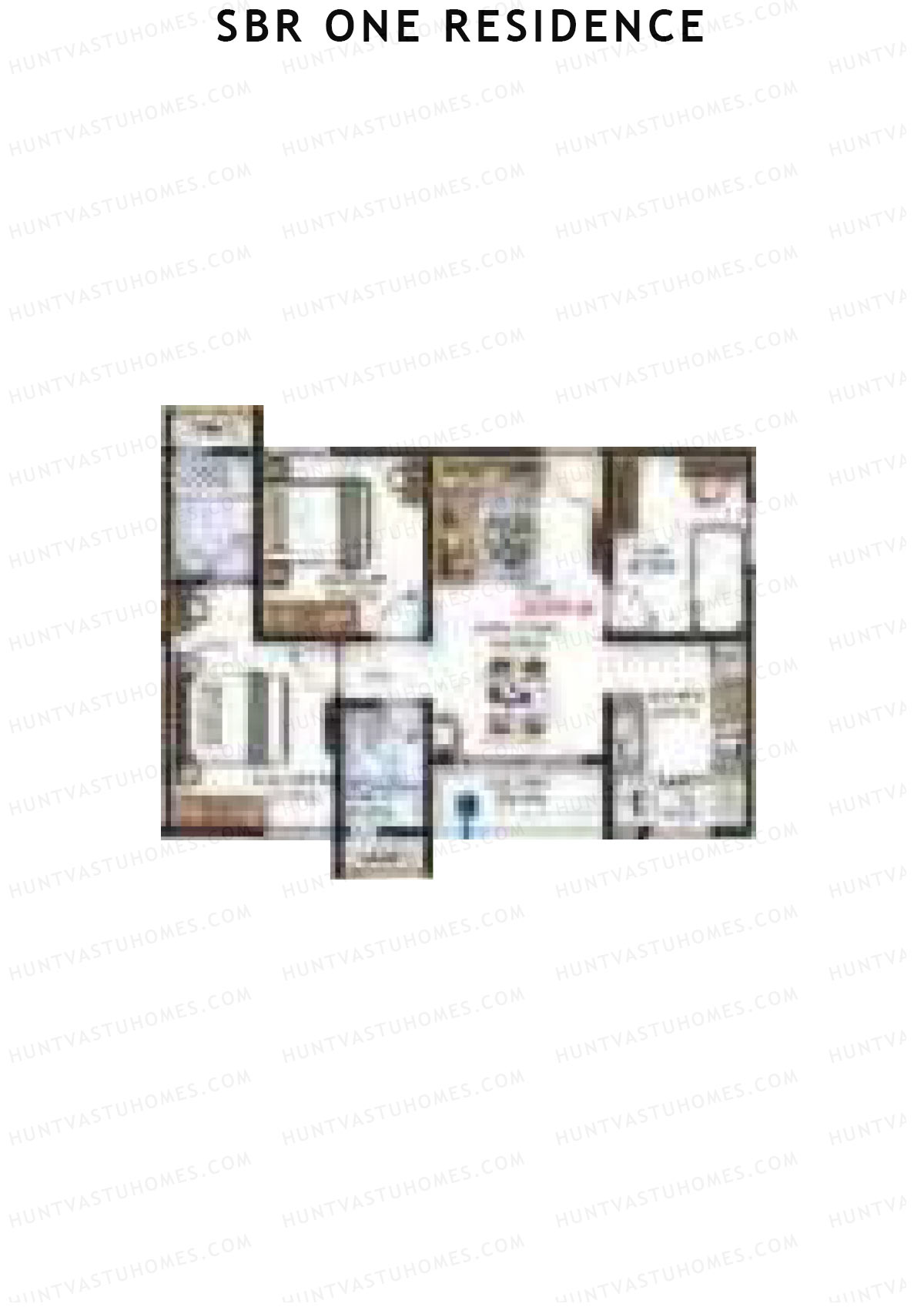 SBR One Residence, Block D, Unit 3, 2BHK, Super Area 1200   sq ft 